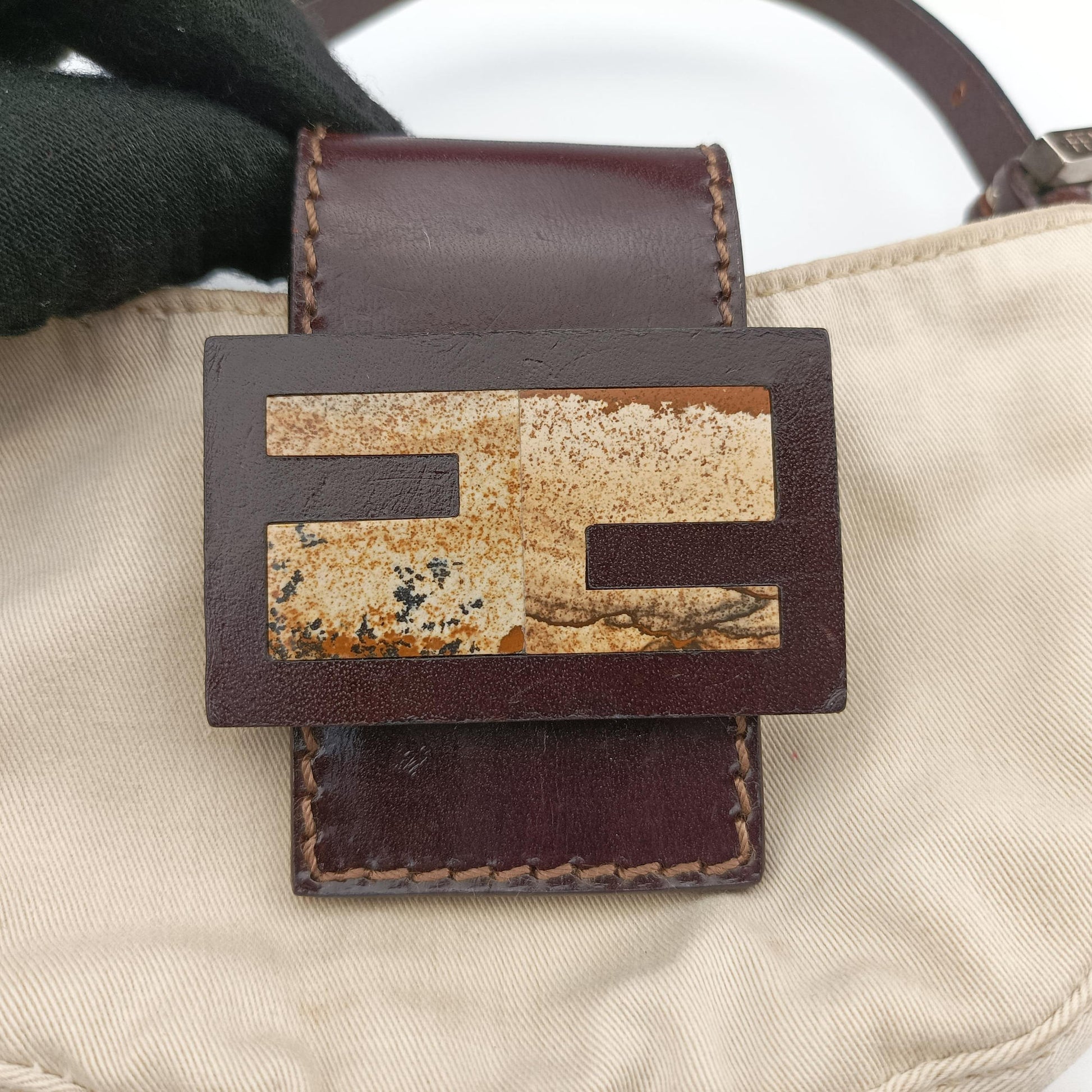 Mini croissants Beige×Brown  canvas× leather 26673 2305 26673 008ミニクロワッサン ベージュ×ブラウン キャンバス× レザー 26673 2305 26673 008