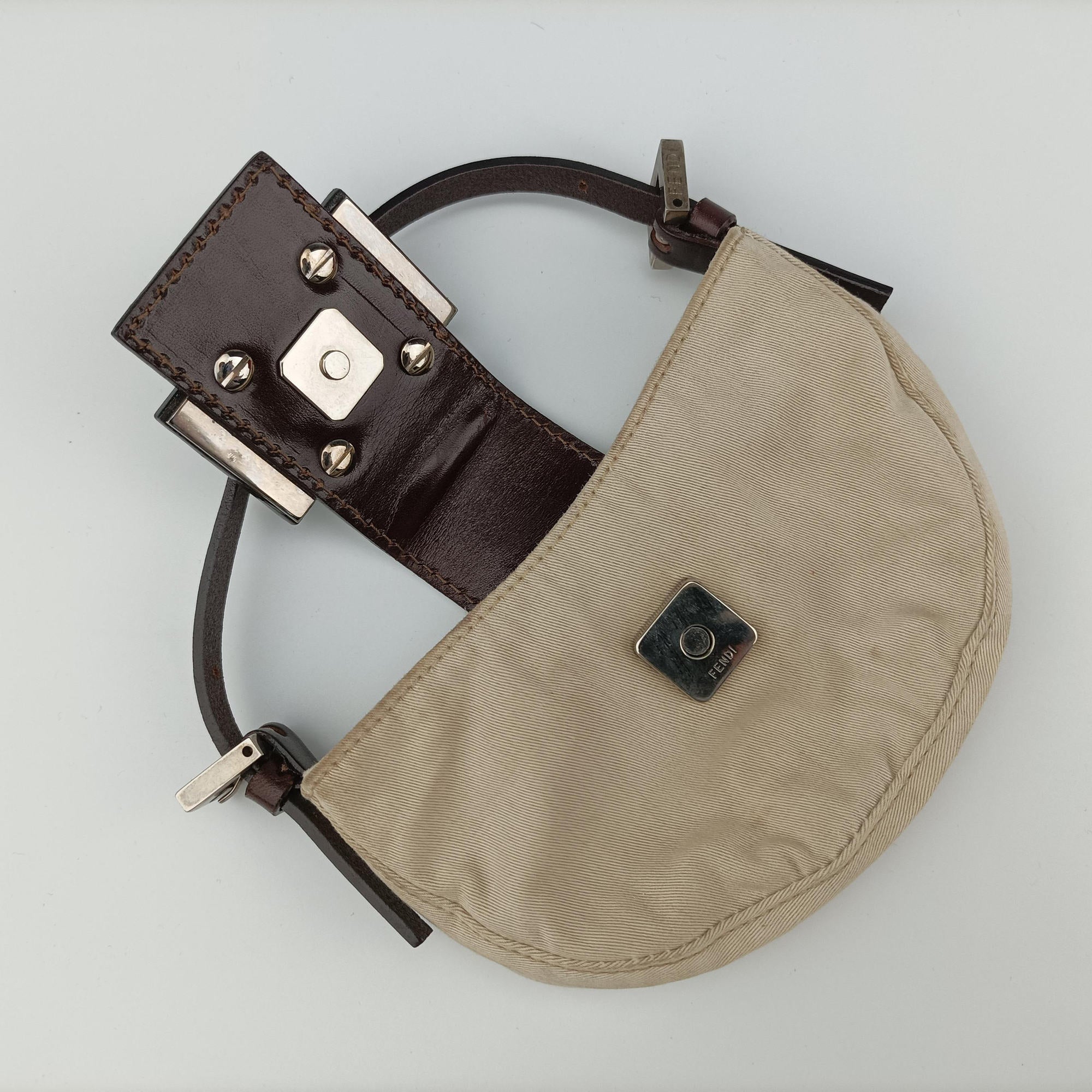 Mini croissants Beige×Brown  canvas× leather 26673 2305 26673 008ミニクロワッサン ベージュ×ブラウン キャンバス× レザー 26673 2305 26673 008