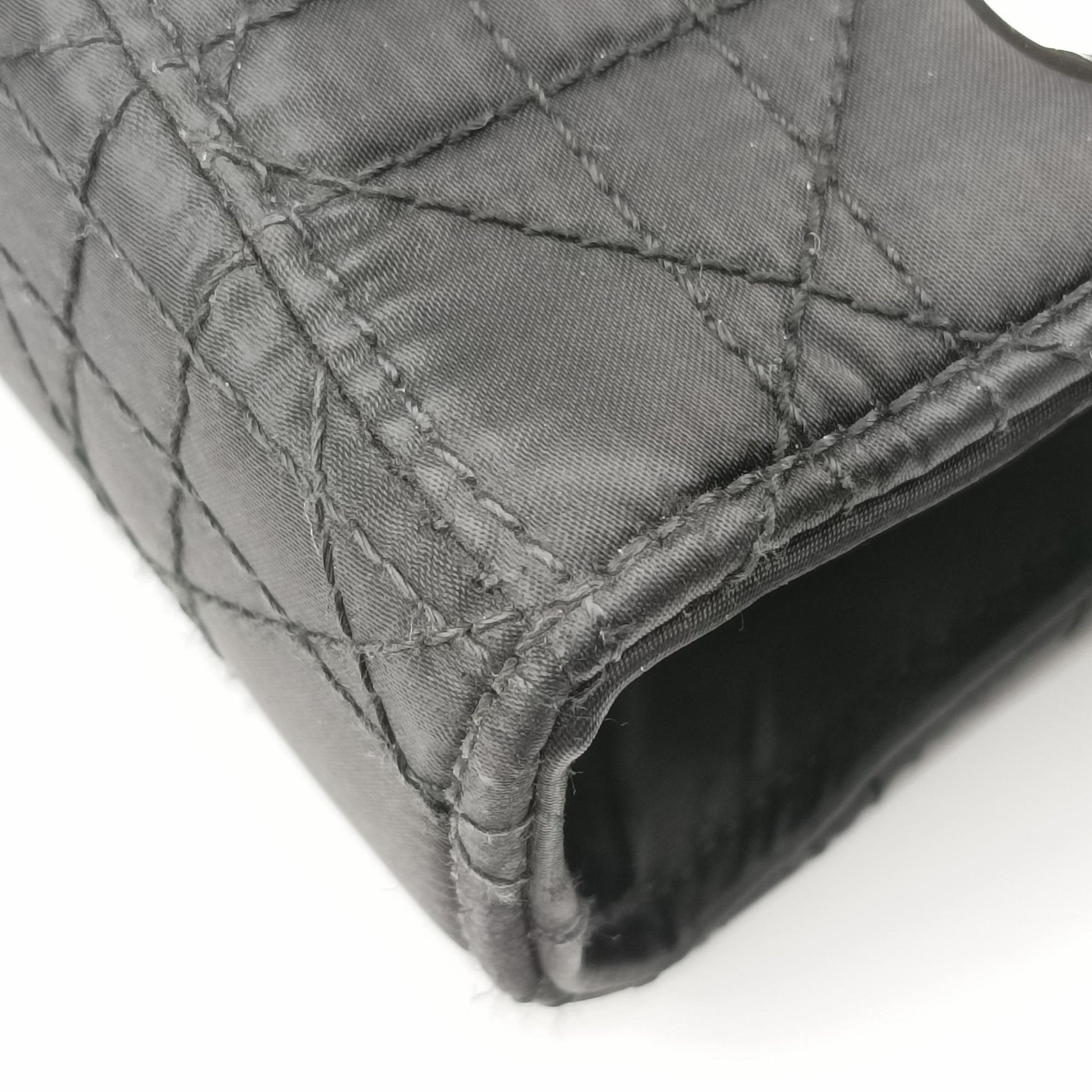 Lady Dior Black Nylon×lambskin 06-RU-1007レディディオール ブラック ナイロン×ラムスキン 06-RU-1007