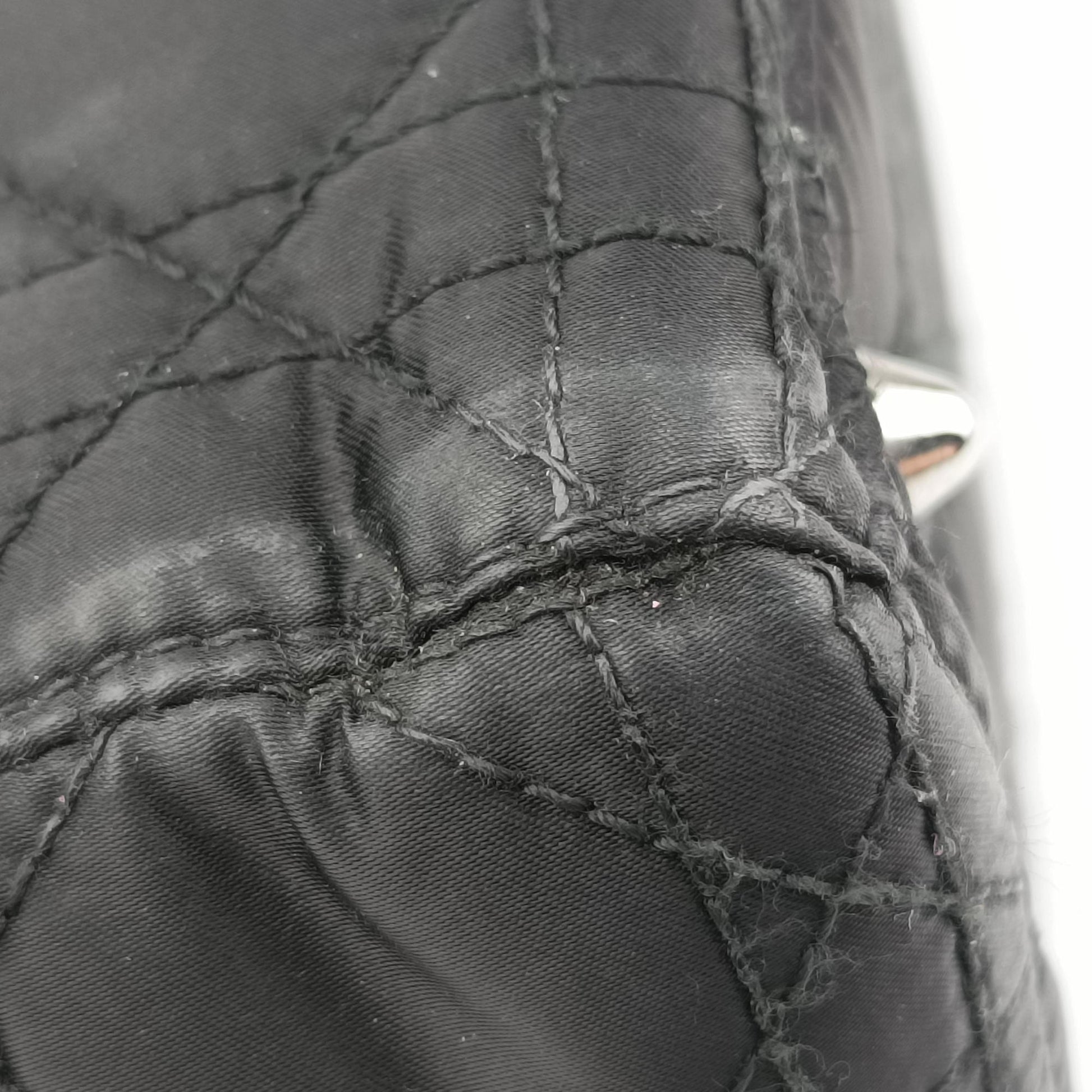 Lady Dior Black Nylon×lambskin 06-RU-1007レディディオール ブラック ナイロン×ラムスキン 06-RU-1007