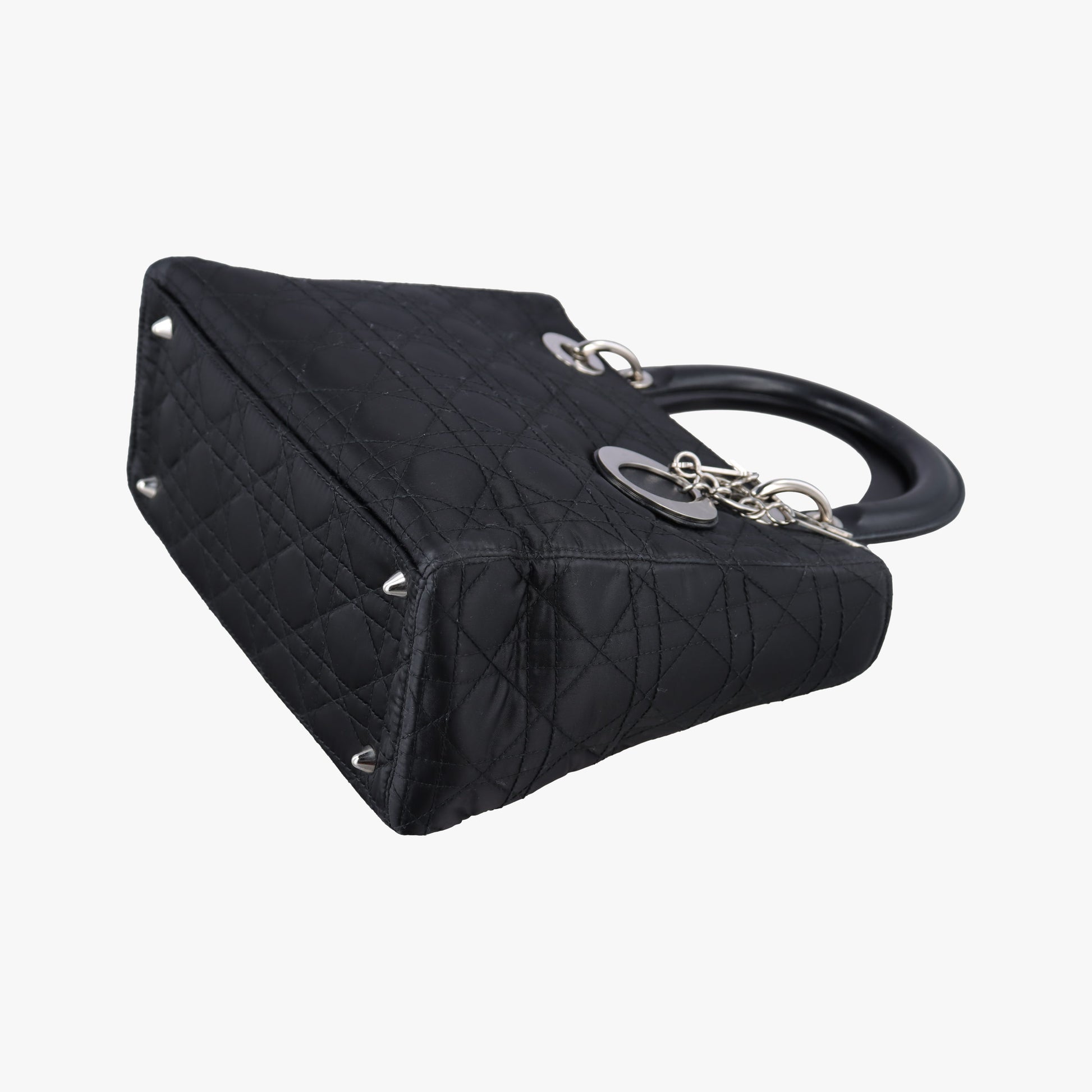 Lady Dior Black Nylon×lambskin 06-RU-1007レディディオール ブラック ナイロン×ラムスキン 06-RU-1007