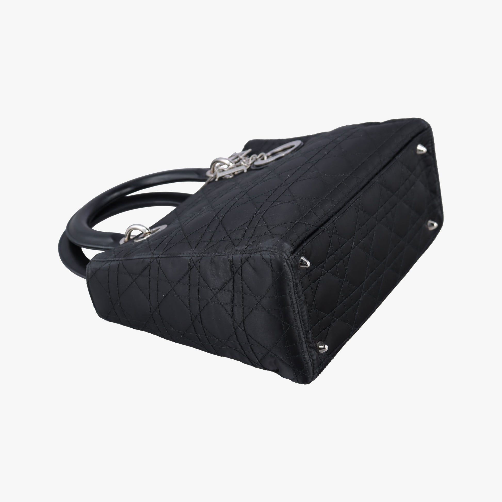 Lady Dior Black Nylon×lambskin 06-RU-1007レディディオール ブラック ナイロン×ラムスキン 06-RU-1007