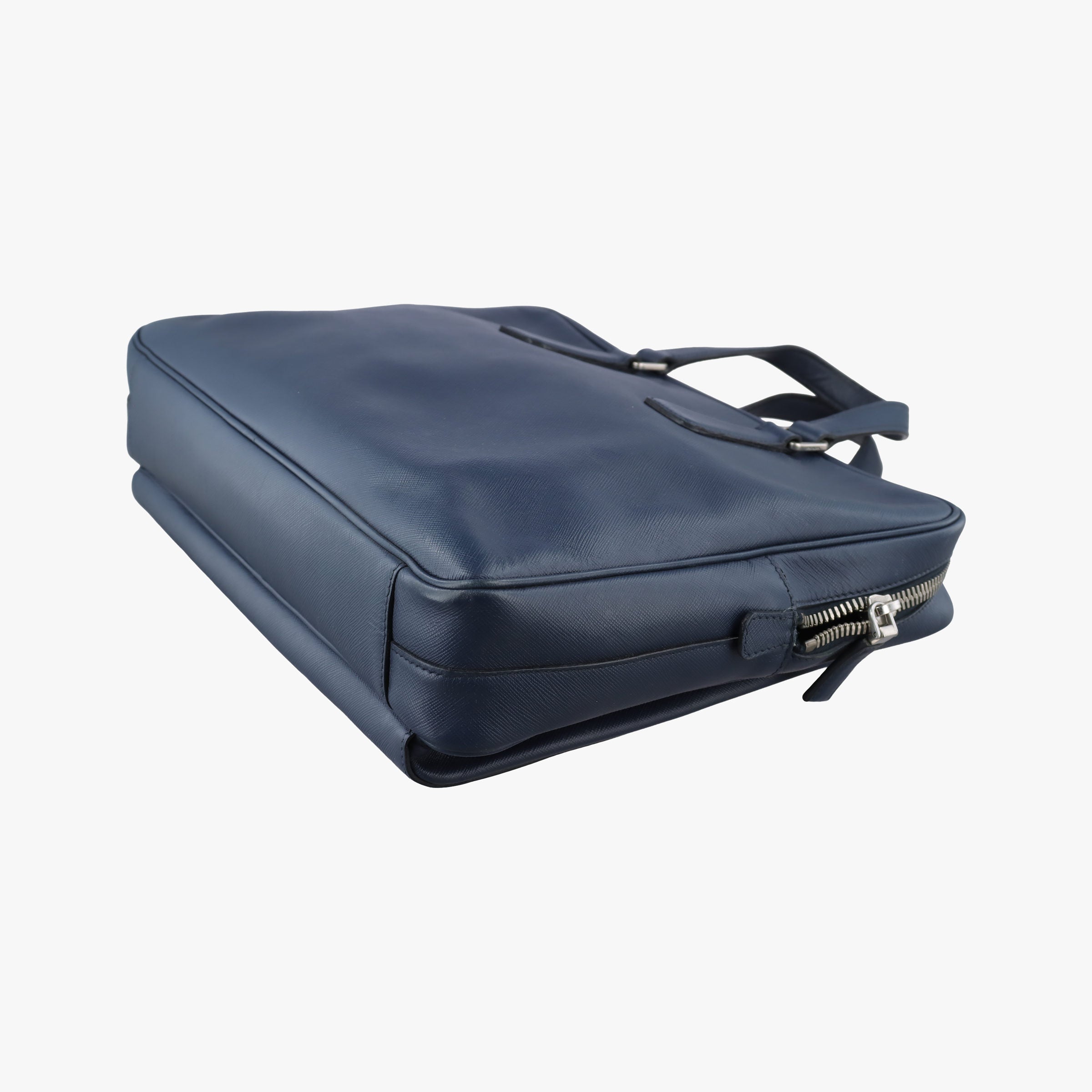 Push-Lock Briefcases Navy Saffiano Leather 134プッシュロックブリーフケース ネービー サフィアーノレザー 134