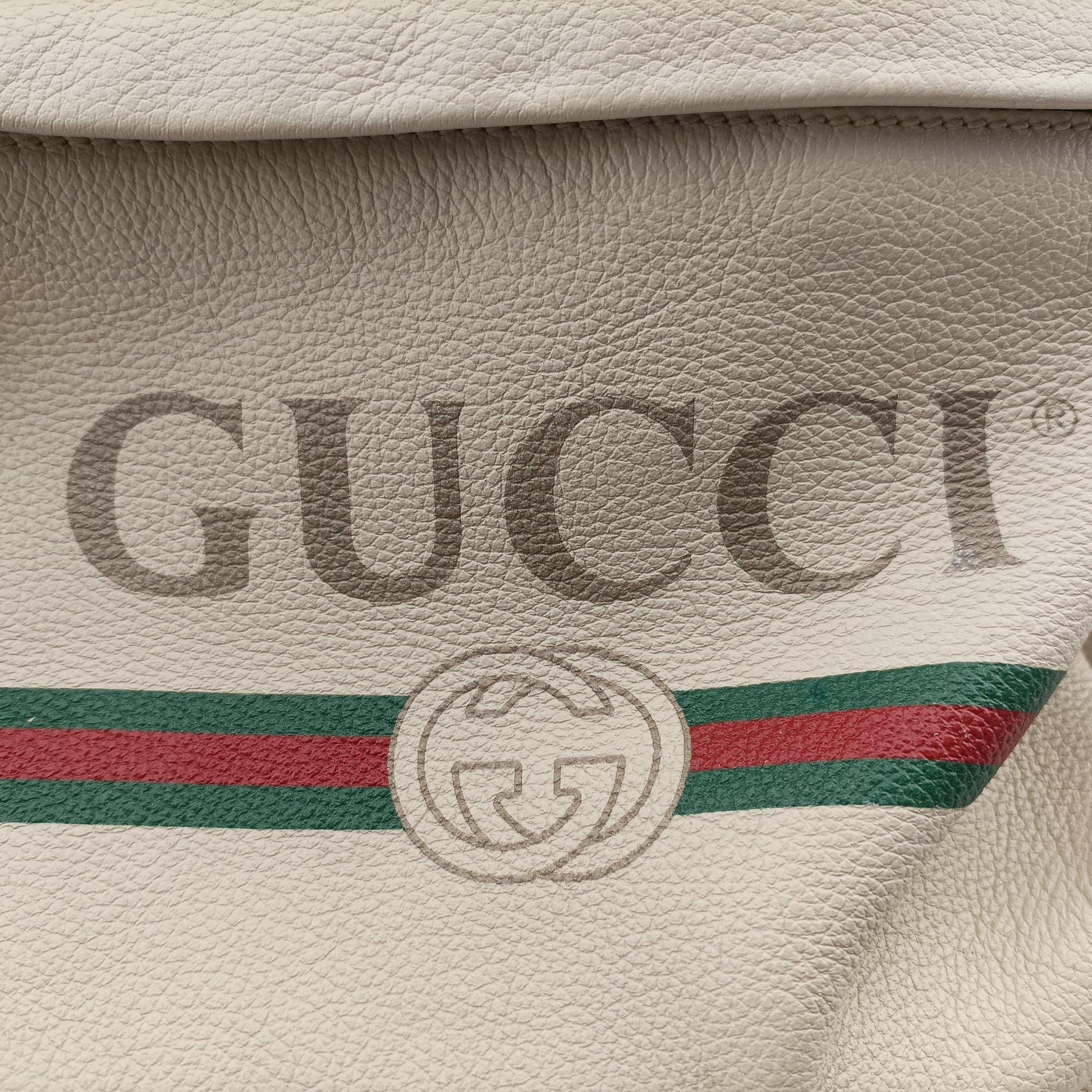 GUCCI Print White Leather 547834 I027231383GUCCIプリント ホワイト レザー 547834 I027231383