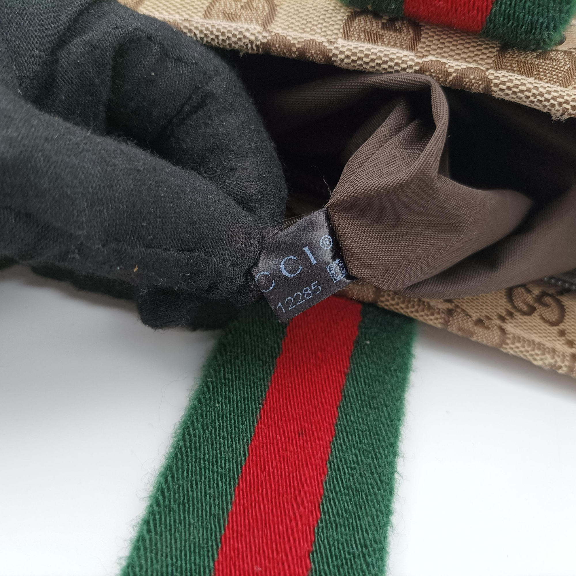 GG Supreme Sherry Line Beige x Red x Green Canvas×Leather 155524 B012712285GGスプリーム シェリーライン ベージュ×レッド×グリーン キャンバス×レザー 155524 B012712285