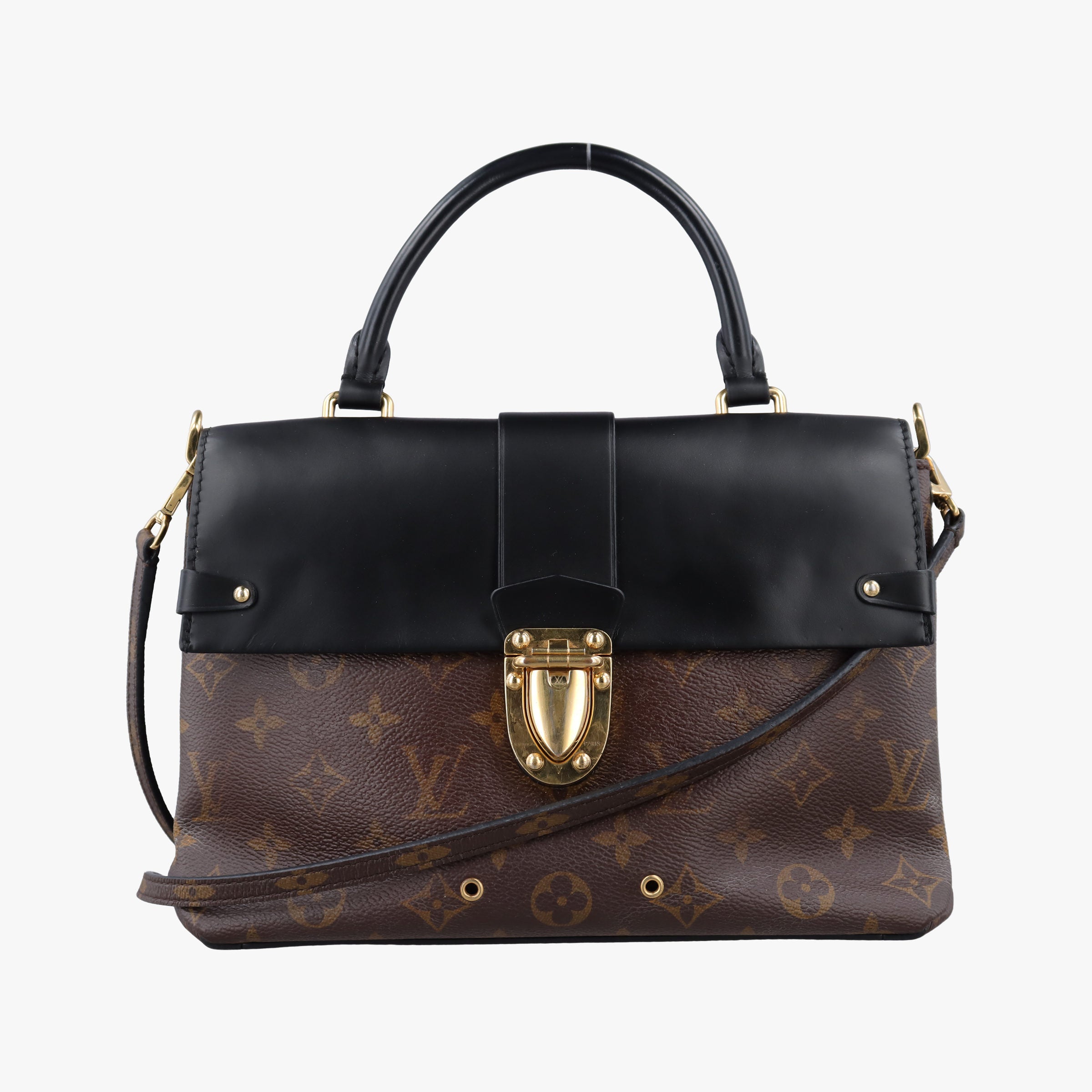 One-handle Flap MM　　 brown×black Monogram Canvas×calf leather M43125 FL2117ワンハンドルフラップMM モノグラム/ブラウン×ブラック モノグラムキャンバス×カーフレザー M43125 FL2117