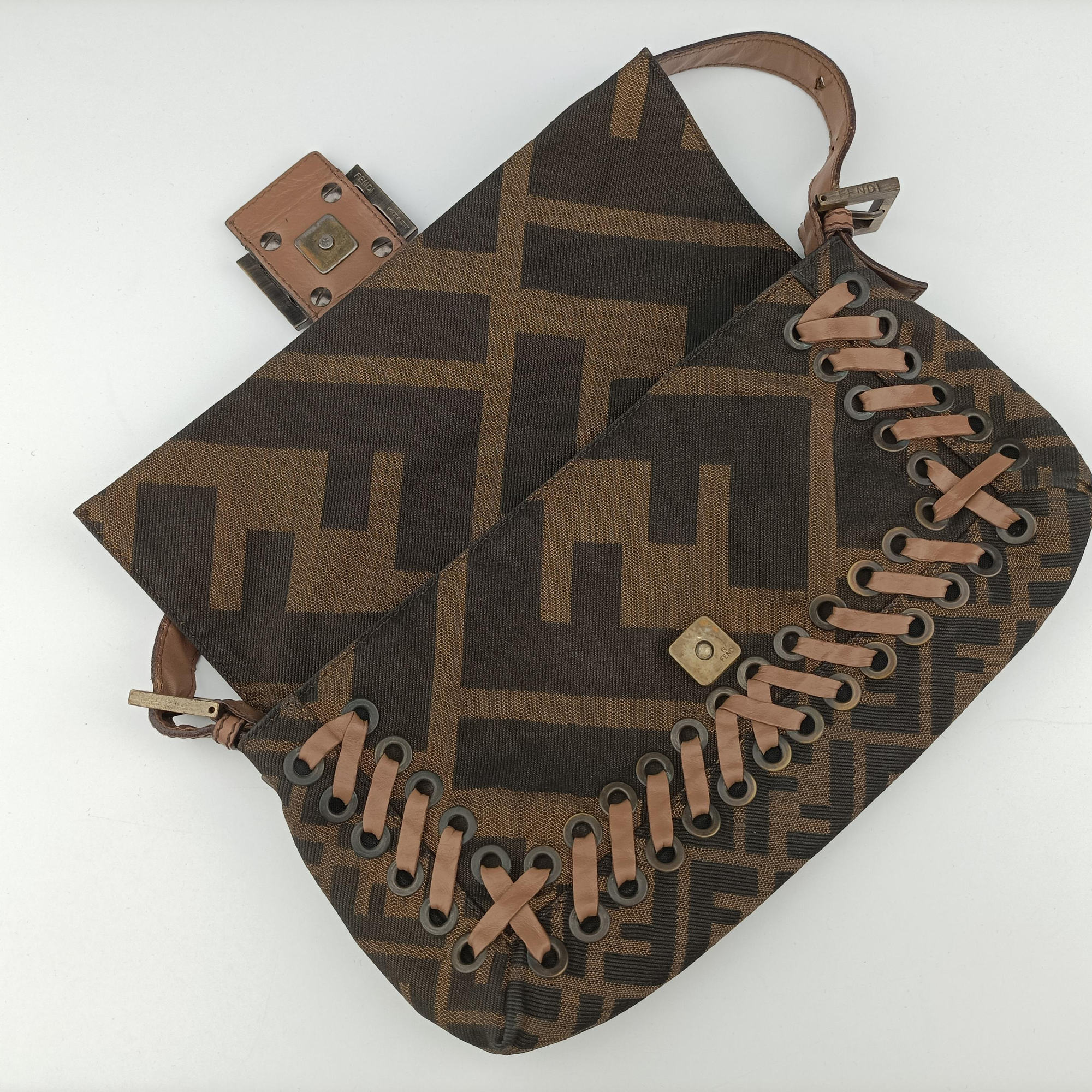 Mamma Bucket Brown canvas× Leather 8BT136 2384.8BT136.YVF.088マンマバケット ブラウン キャンバス× レザー 8BT136 2384.8BT136.YVF.088