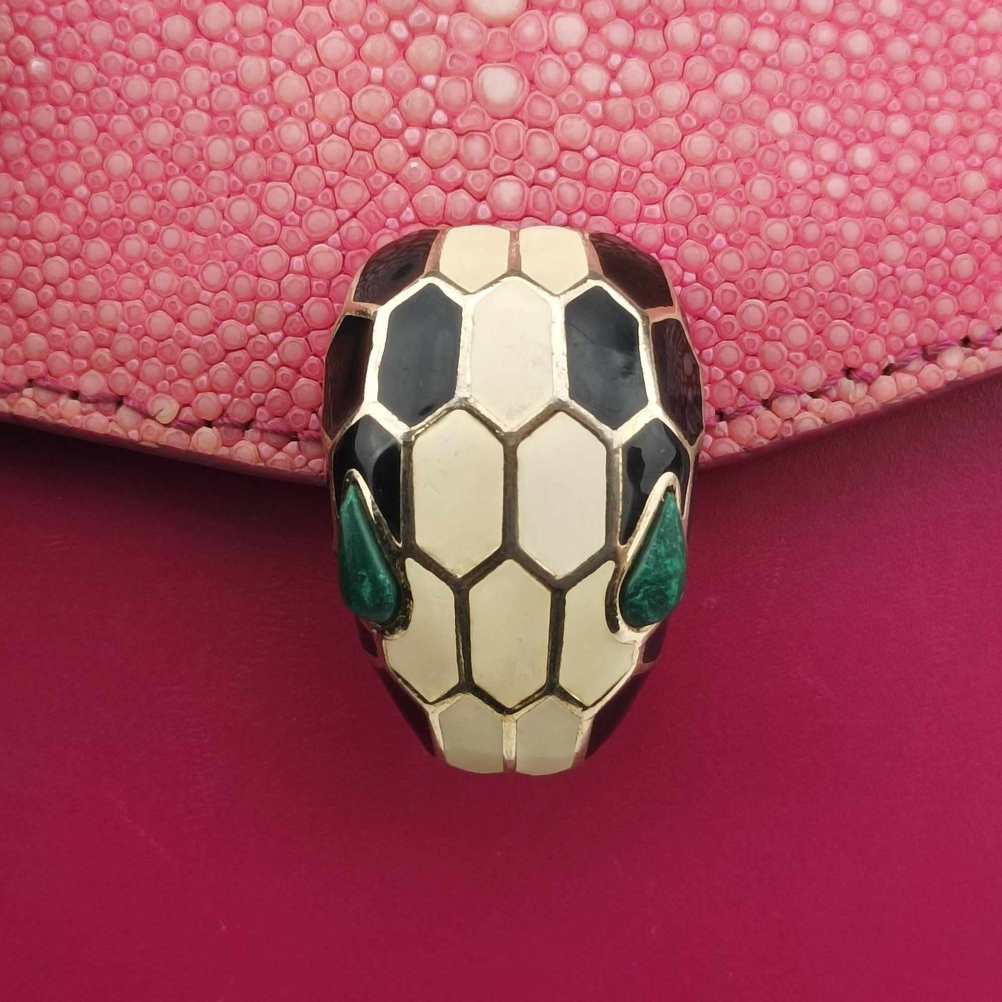 Serpenti Pink Galuchat Skin×Leather AX.K15.280200セルペンティ ピンク ガルーシャスキン×ザー AX.K15.280200