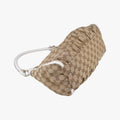 Abbey D-ring Hobo Beige×White canvas×leather 190525 B8106451アビー Dリング ホーボー ベージュ×ホワイト キャンバス×レザー 190525 B8106451