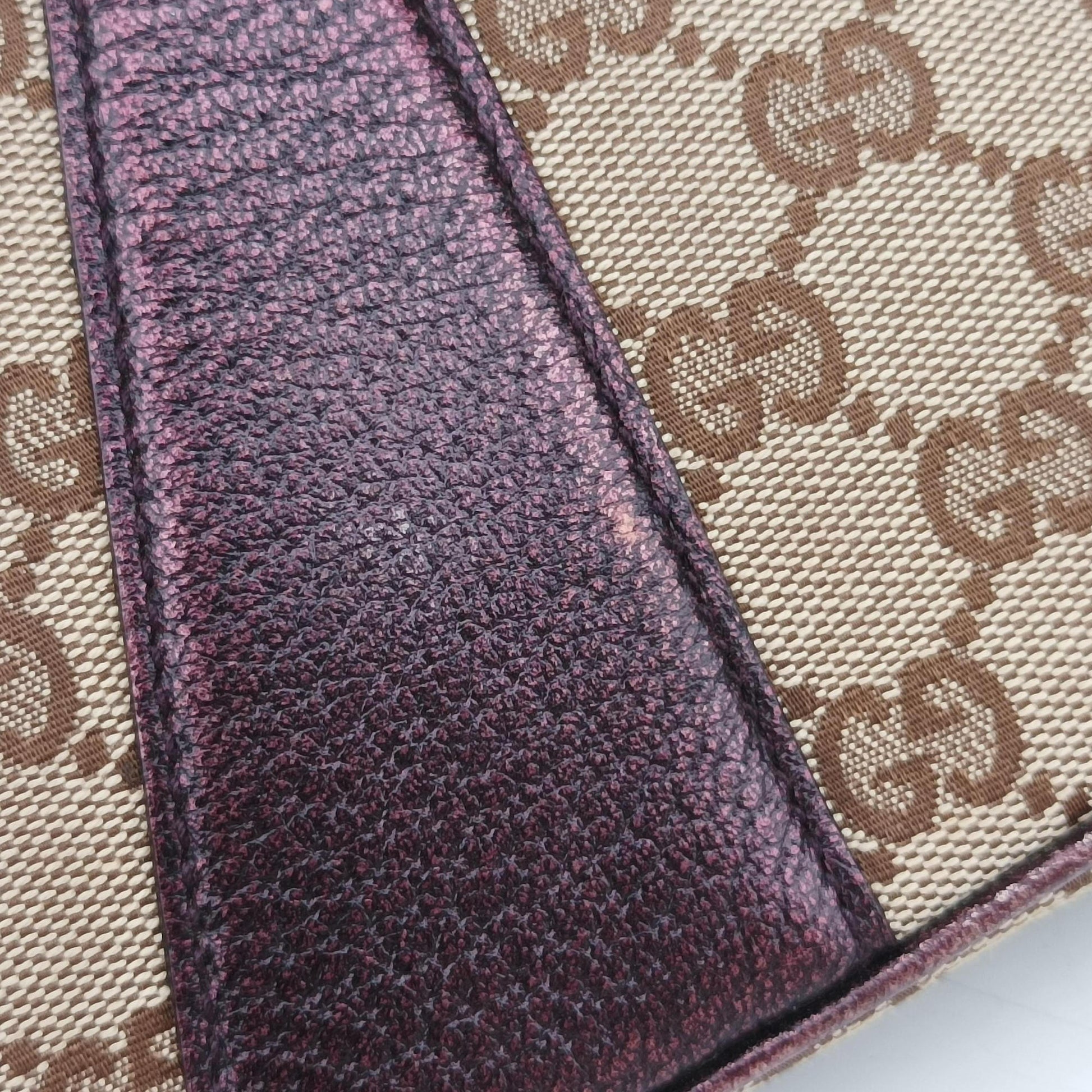 Tom Ford Bamboo Chain Beige × Metallic Purple GG canvas×leather 135962 トムフォード バンブーチェーン ベージュ×メタリックパープル GG  キャンバス×レザー 135962 