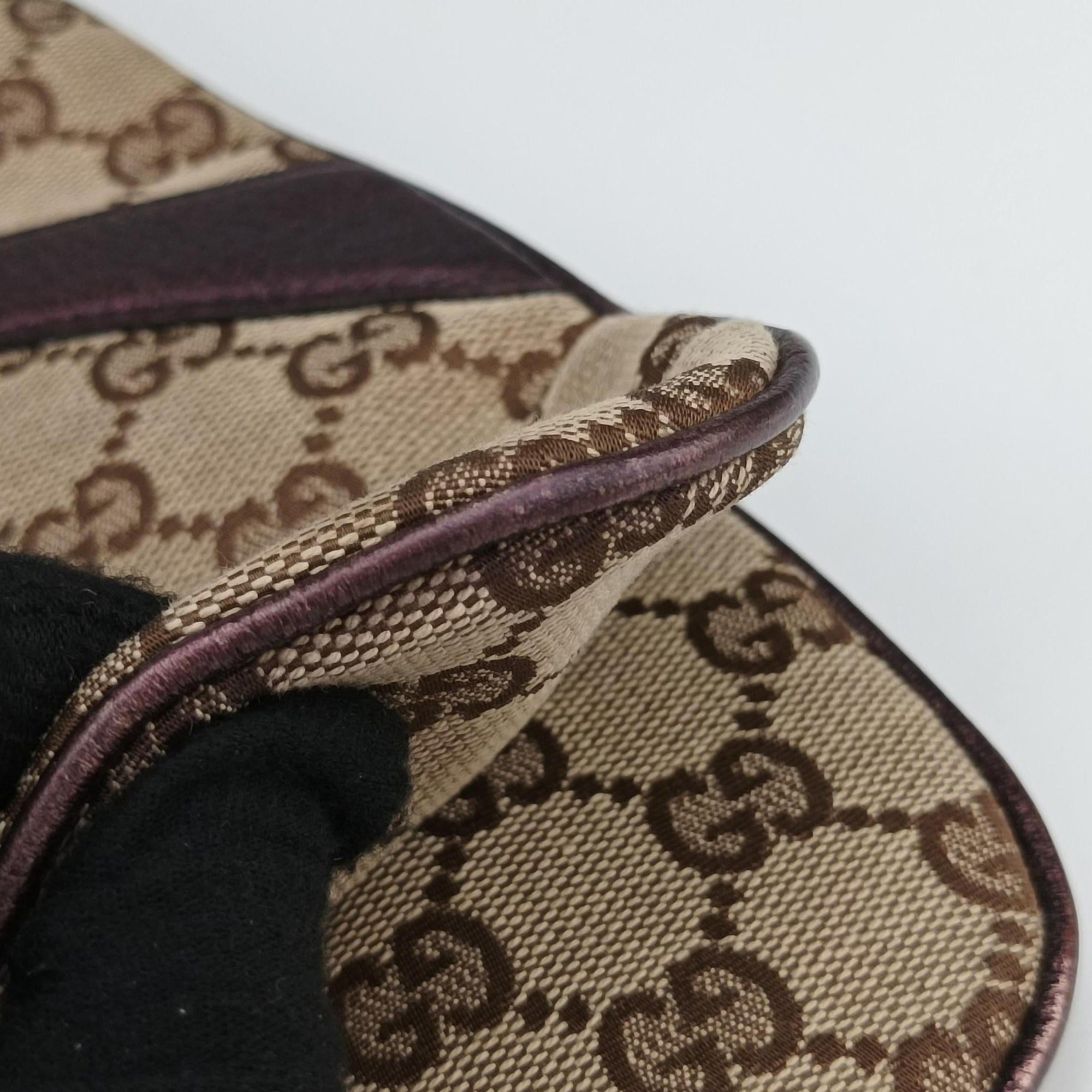 Tom Ford Bamboo Chain Beige × Metallic Purple GG canvas×leather 135962 トムフォード バンブーチェーン ベージュ×メタリックパープル GG  キャンバス×レザー 135962 