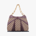 Tom Ford Bamboo Chain Beige × Metallic Purple GG canvas×leather 135962 トムフォード バンブーチェーン ベージュ×メタリックパープル GG  キャンバス×レザー 135962 
