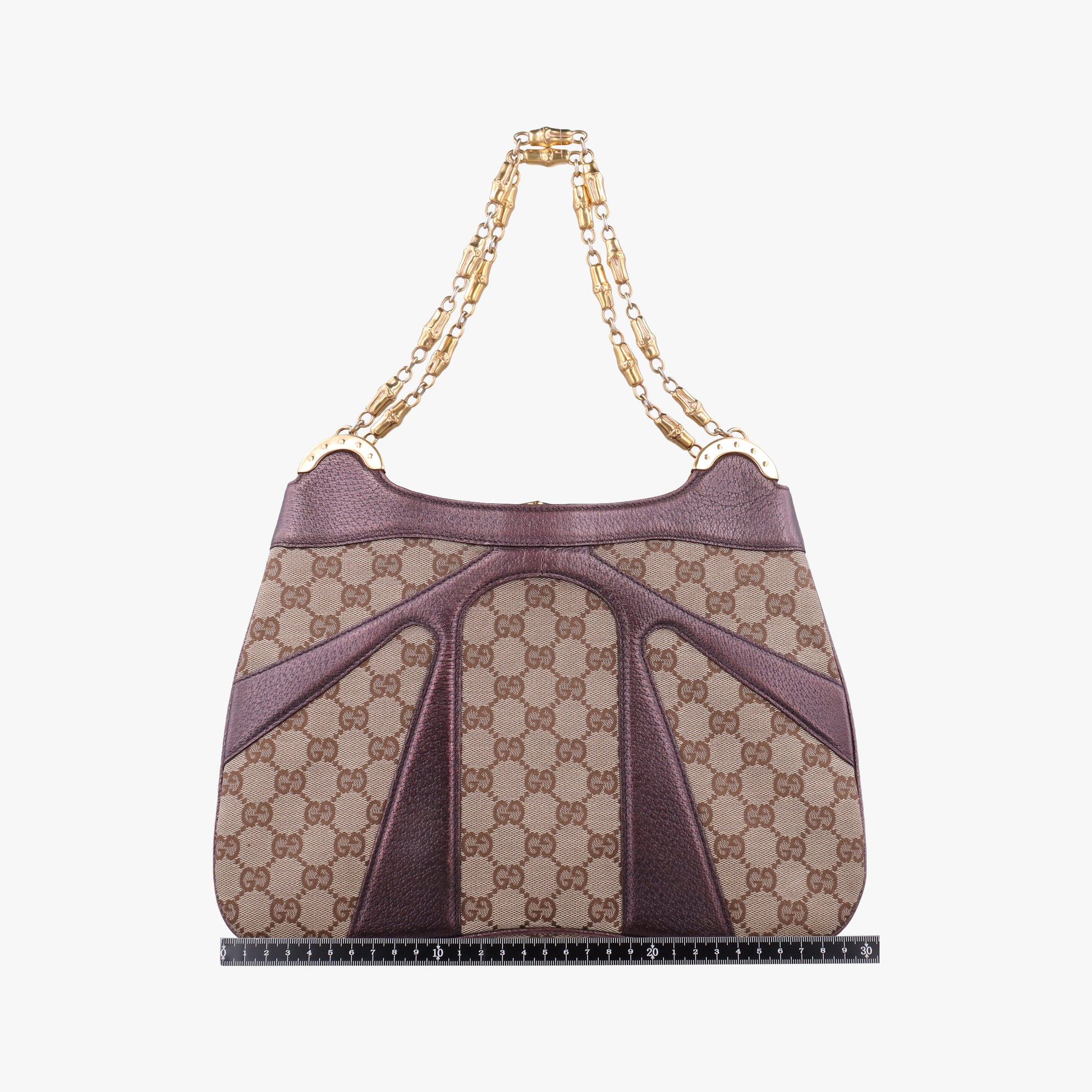 Tom Ford Bamboo Chain Beige × Metallic Purple GG canvas×leather 135962 トムフォード バンブーチェーン ベージュ×メタリックパープル GG  キャンバス×レザー 135962 