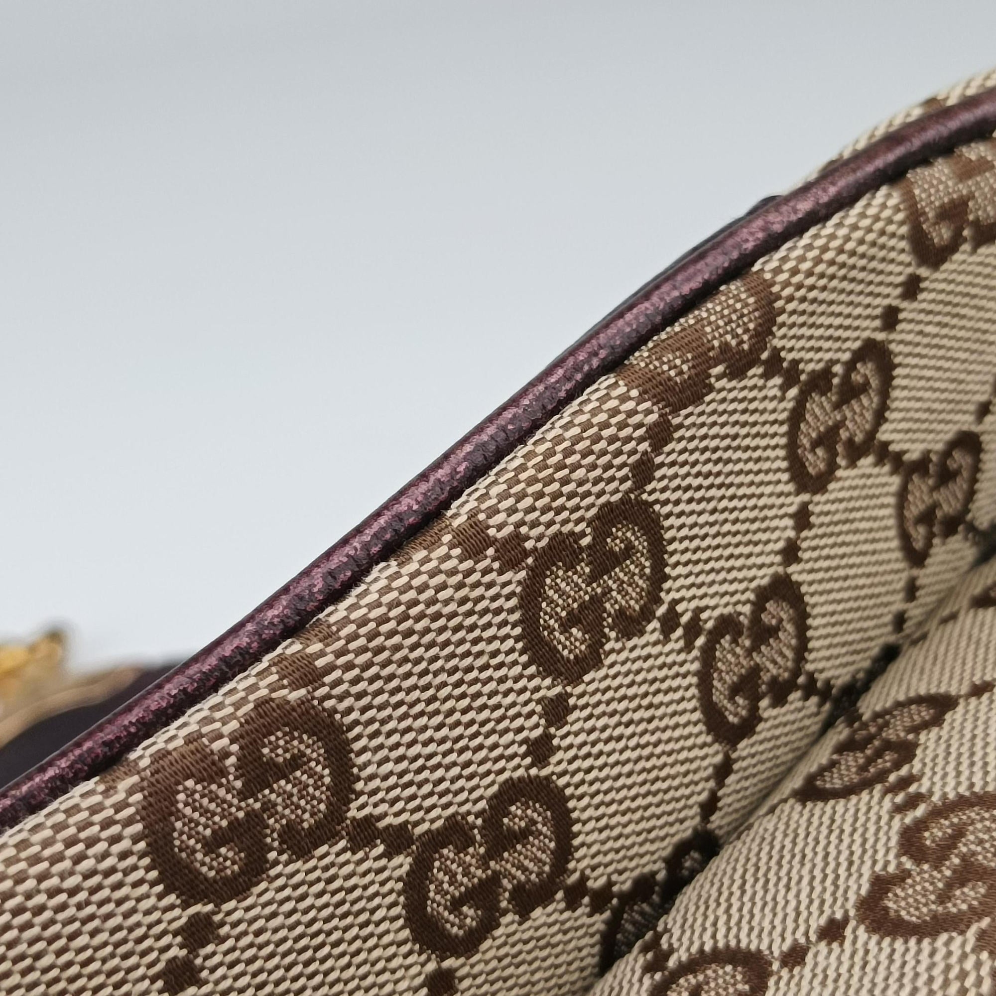 Tom Ford Bamboo Chain Beige × Metallic Purple GG canvas×leather 135962 トムフォード バンブーチェーン ベージュ×メタリックパープル GG  キャンバス×レザー 135962 