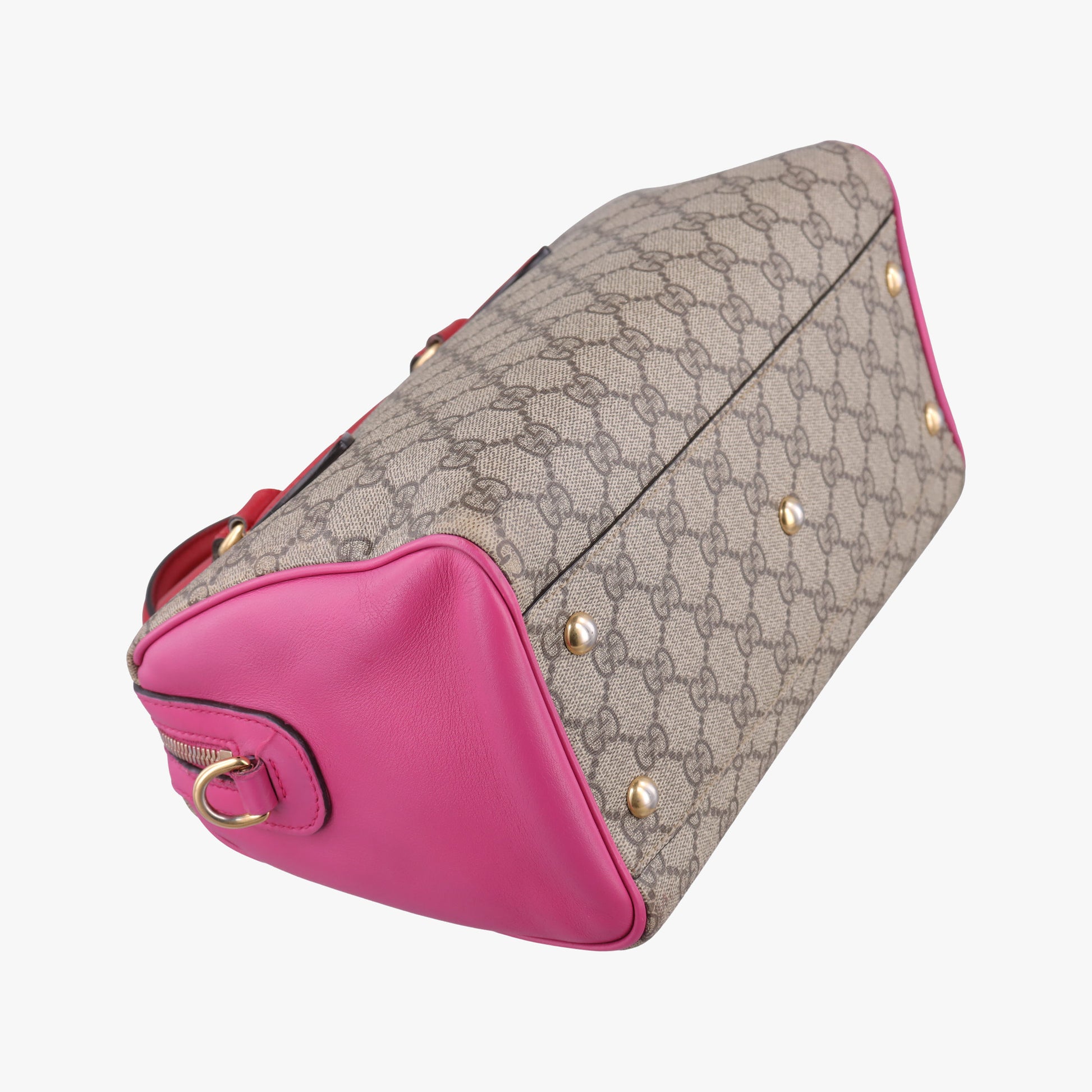 GG SUPREME beige×red×pink PVC coated canvas×leather 409529 G019060864GGスプリーム ベージュ×レッド×ピンク PVCコーティングキャンバス×レザー 409529 G019060864