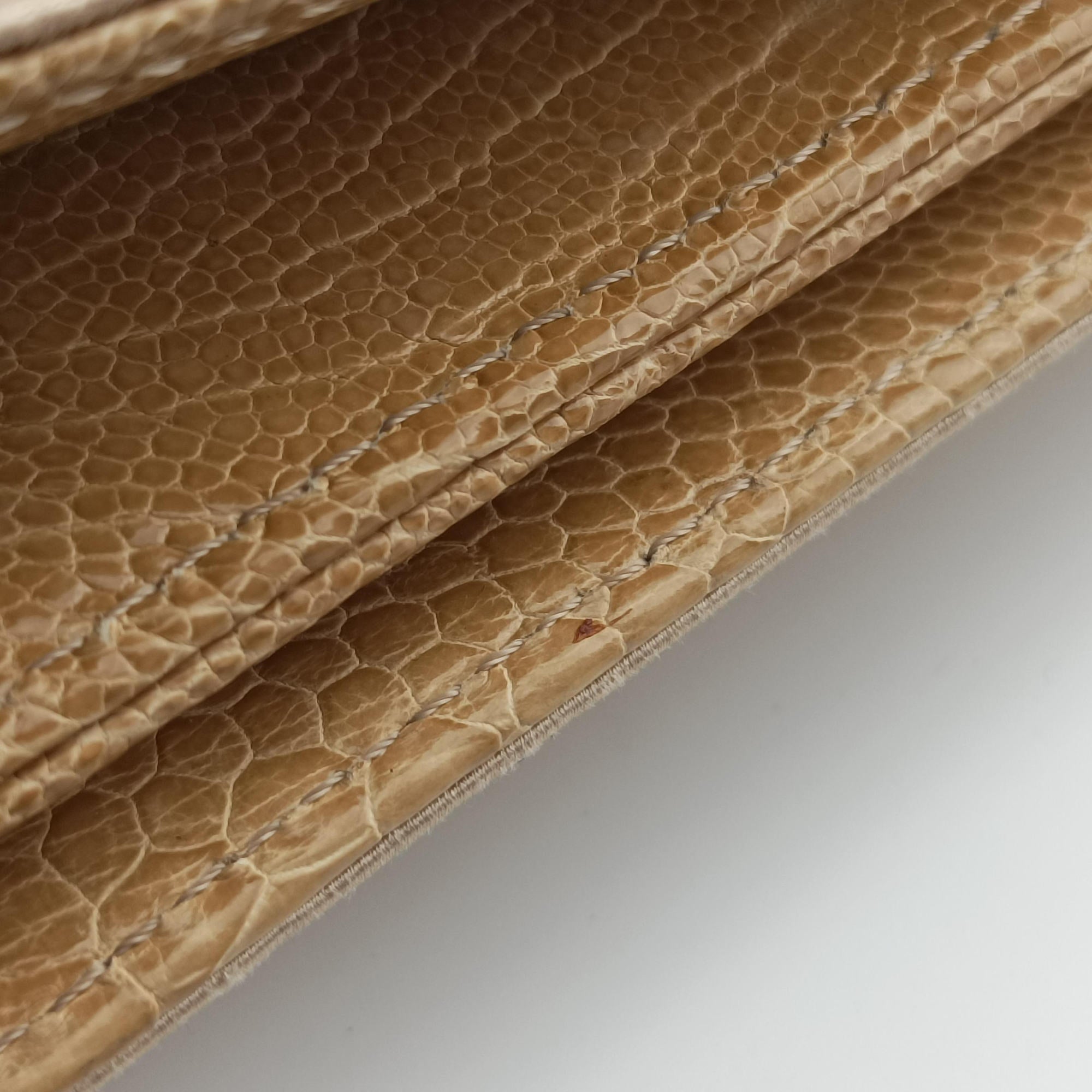 Square Flap Beige silk×leather 831507 83150790982スクエアフラップ ベージュ シルク×レザー 831507 83150790982