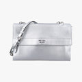 Half Flap Double Turn Lock Silver Leather 25ハーフフラップダブルターンロック シルバー レザー　 25