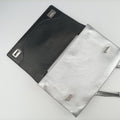 Half Flap Double Turn Lock Silver Leather 25ハーフフラップダブルターンロック シルバー レザー　 25