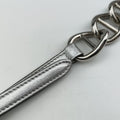 Half Flap Double Turn Lock Silver Leather 25ハーフフラップダブルターンロック シルバー レザー　 25