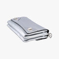 Half Flap Double Turn Lock Silver Leather 25ハーフフラップダブルターンロック シルバー レザー　 25
