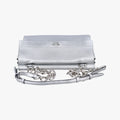 Half Flap Double Turn Lock Silver Leather 25ハーフフラップダブルターンロック シルバー レザー　 25