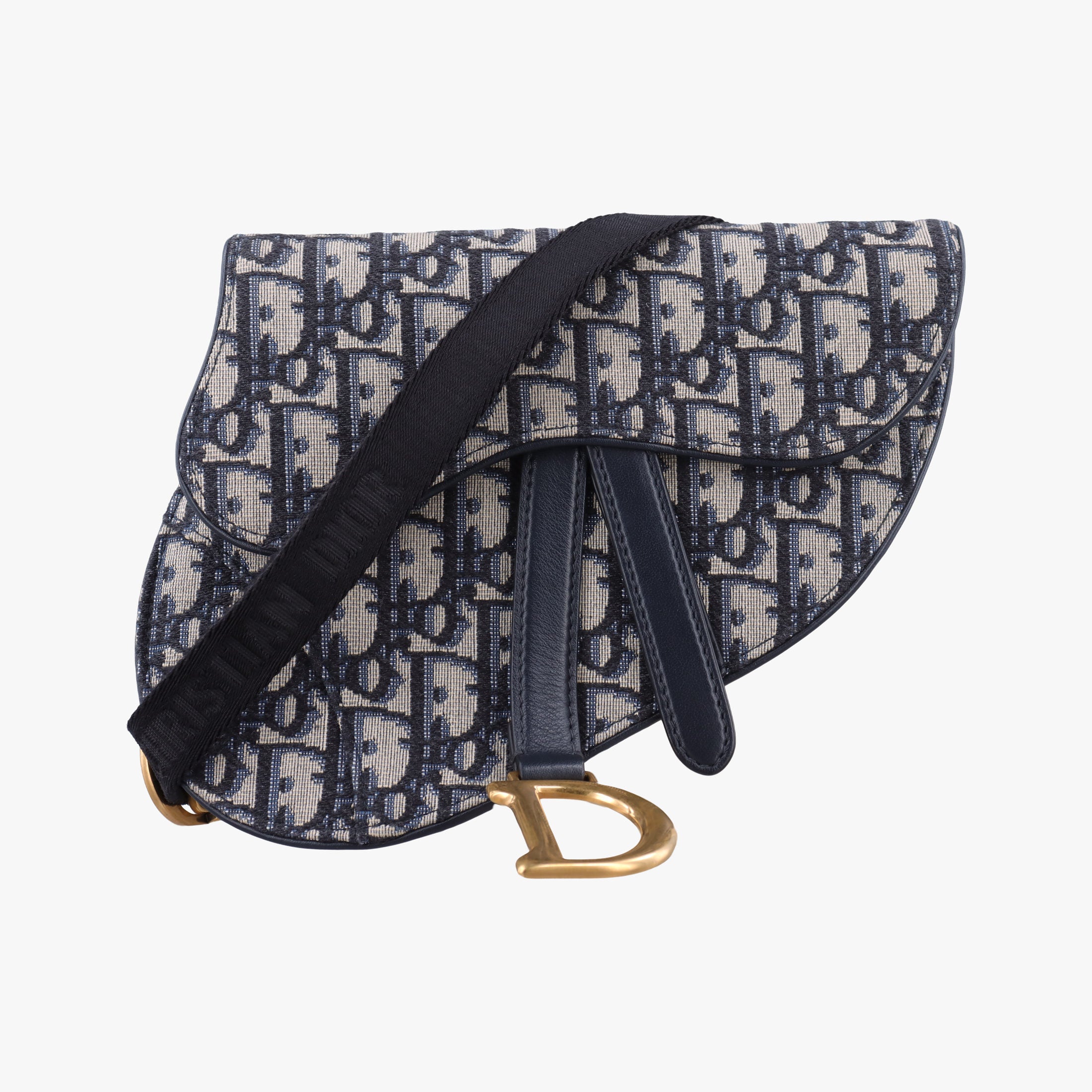Saddle Navy Jacquard×Leather 50-MA-1119サドル ブルーブラック ジャガード×レザー 50-MA-1119