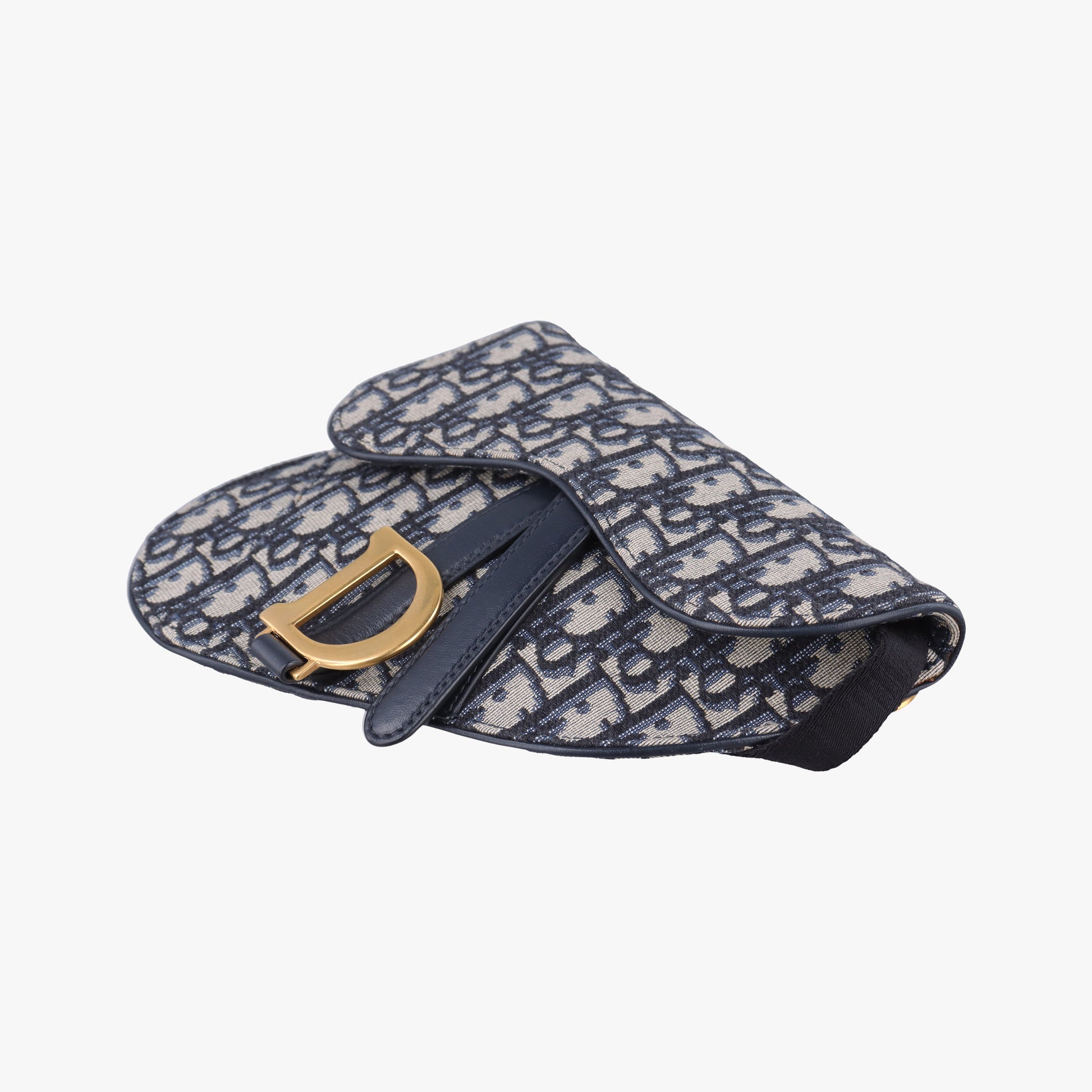 Saddle Navy Jacquard×Leather 50-MA-1119サドル ブルーブラック ジャガード×レザー 50-MA-1119