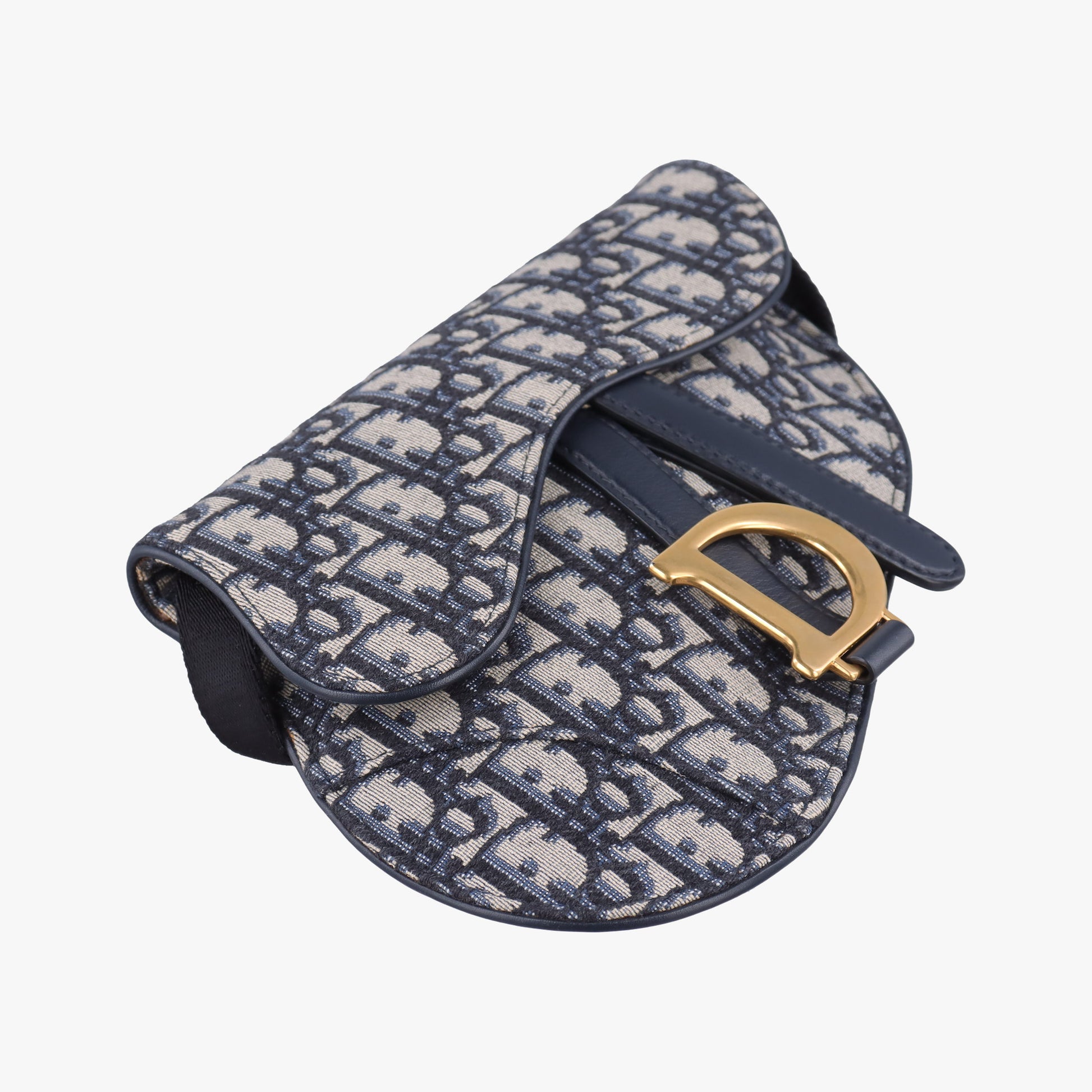 Saddle Navy Jacquard×Leather 50-MA-1119サドル ブルーブラック ジャガード×レザー 50-MA-1119