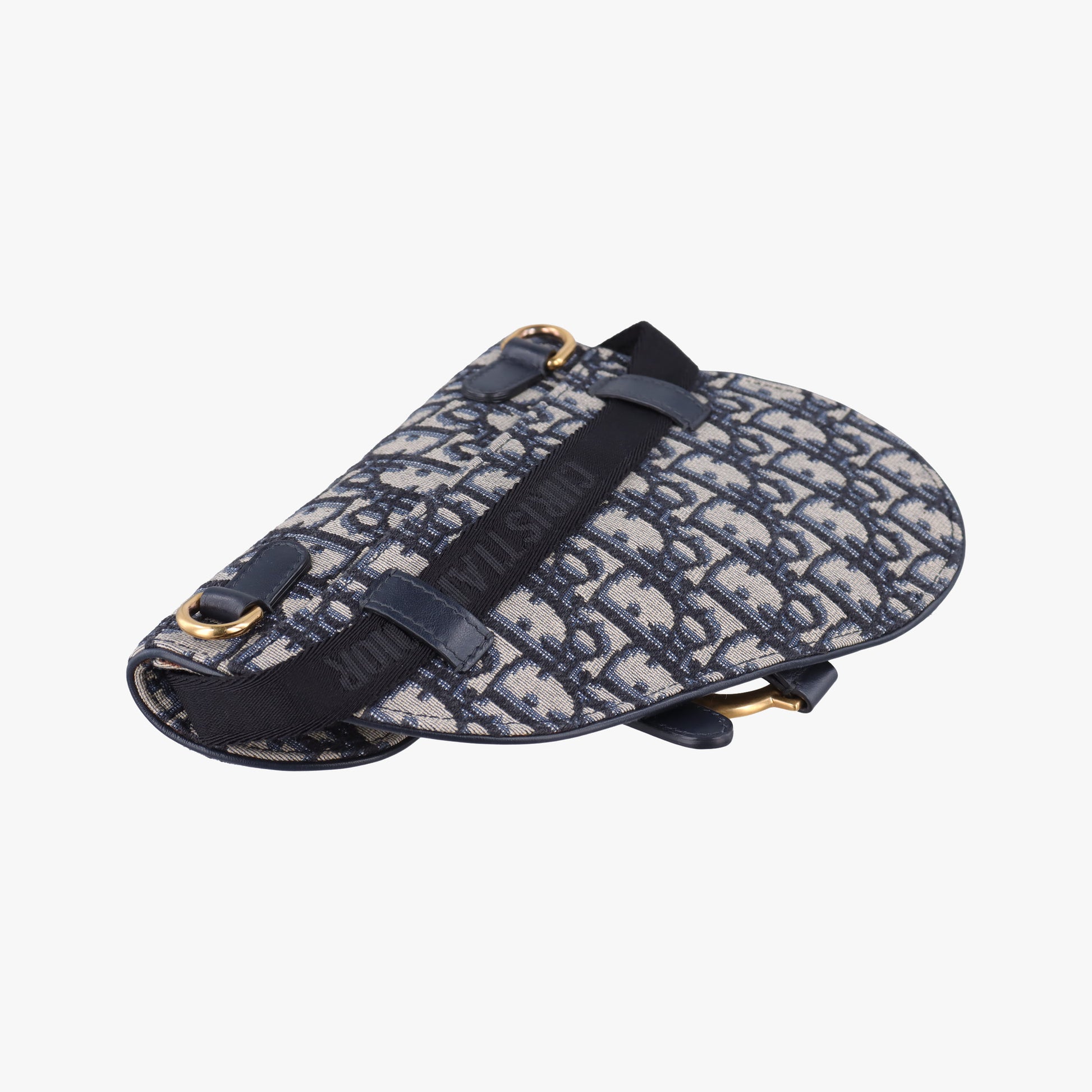 Saddle Navy Jacquard×Leather 50-MA-1119サドル ブルーブラック ジャガード×レザー 50-MA-1119