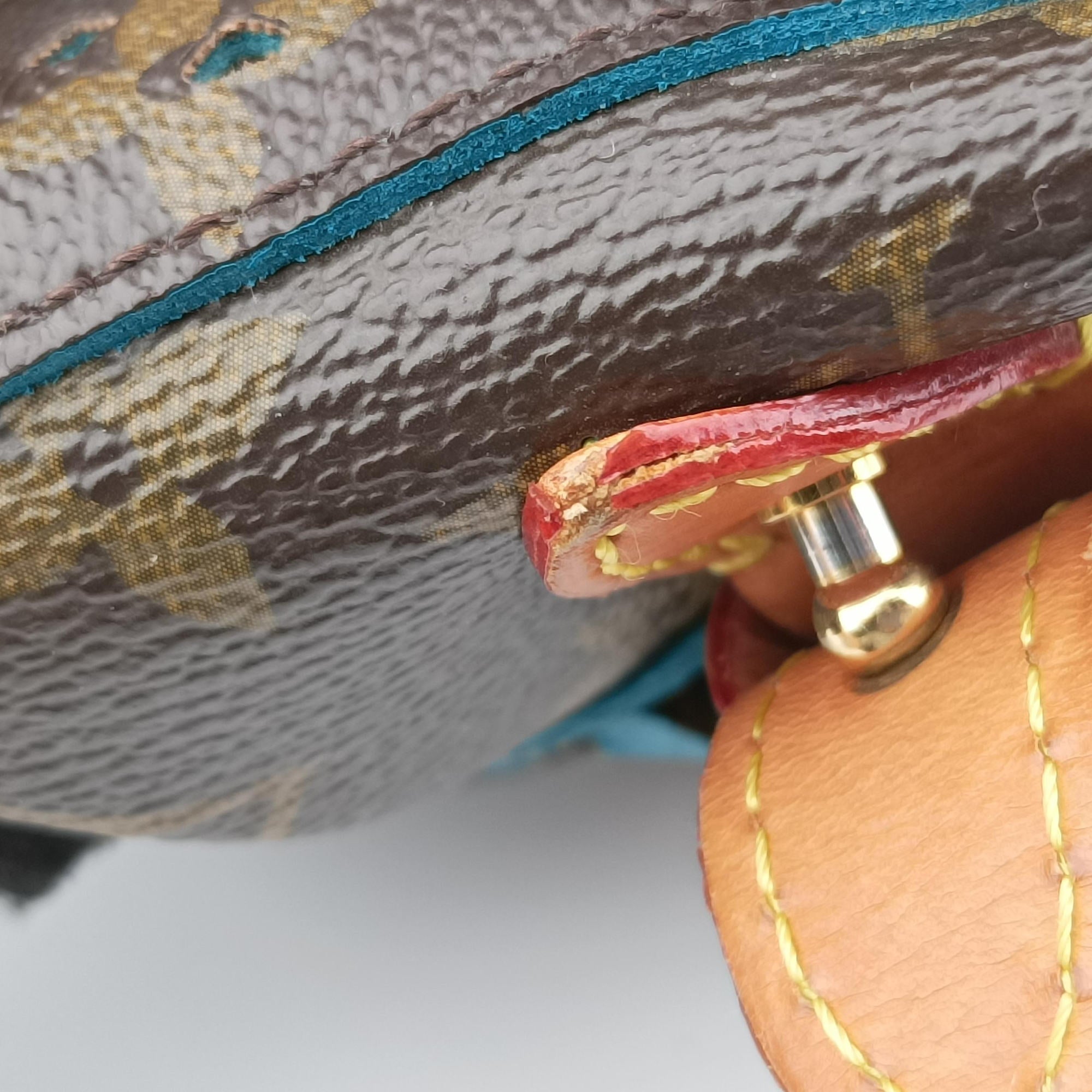 Flore Saumur 30 Brown×Turquoise Monogram Perfo M93998 TJ4111フローレ ソミュール30 モノグラム/ブラウン×テュルコワーズ モノグラム ペルフォ M93998 TJ4111