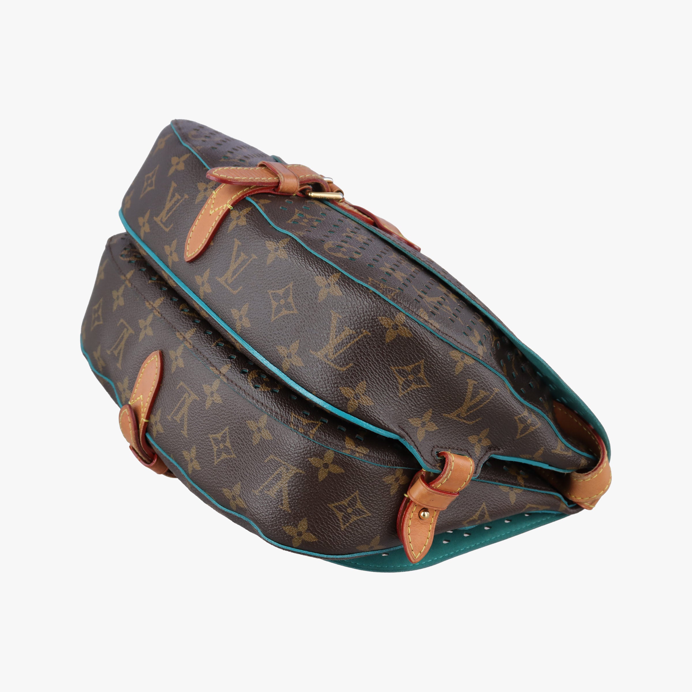 Flore Saumur 30 Brown×Turquoise Monogram Perfo M93998 TJ4111フローレ ソミュール30 モノグラム/ブラウン×テュルコワーズ モノグラム ペルフォ M93998 TJ4111