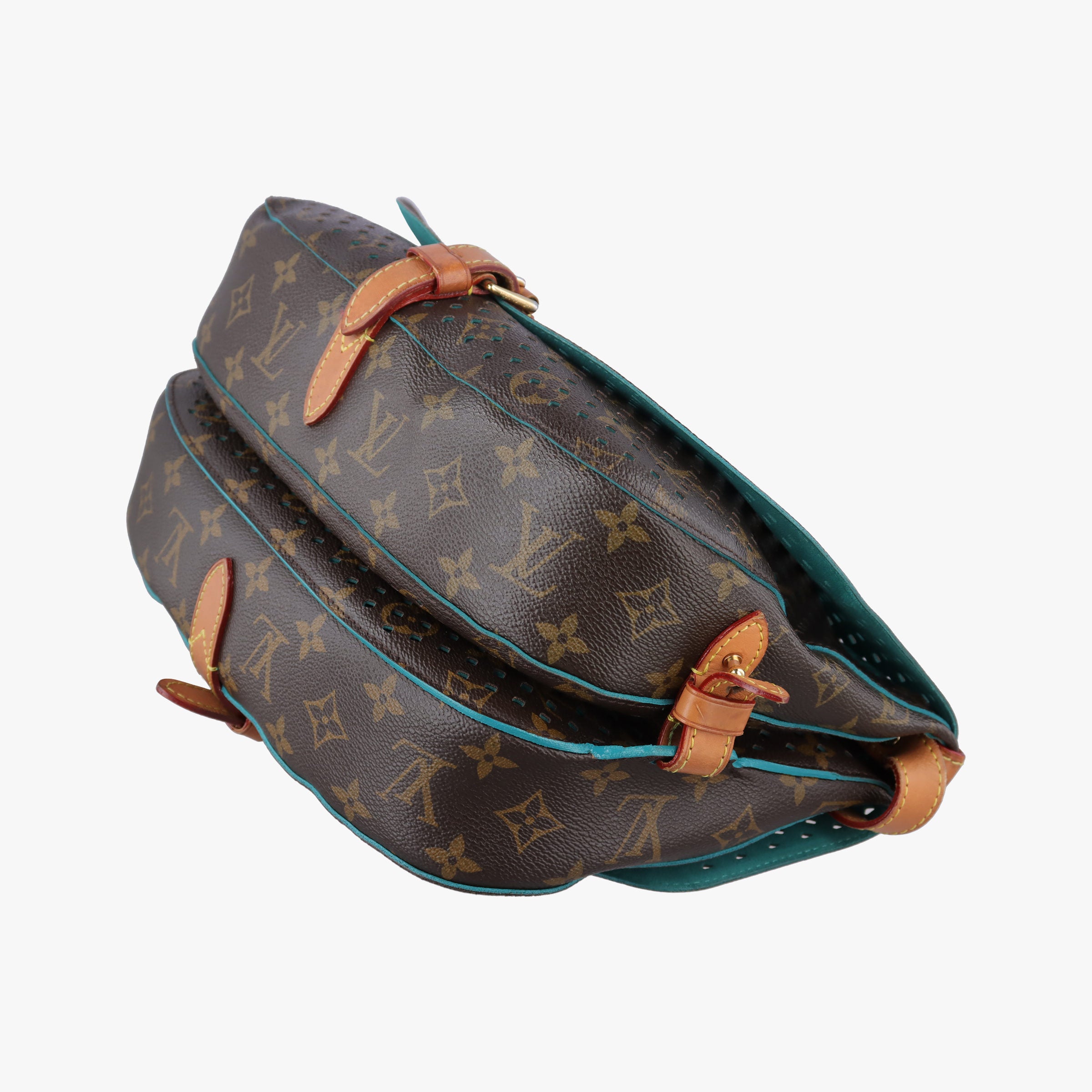 Flore Saumur 30 Brown×Turquoise Monogram Perfo M93998 TJ4111フローレ ソミュール30 モノグラム/ブラウン×テュルコワーズ モノグラム ペルフォ M93998 TJ4111