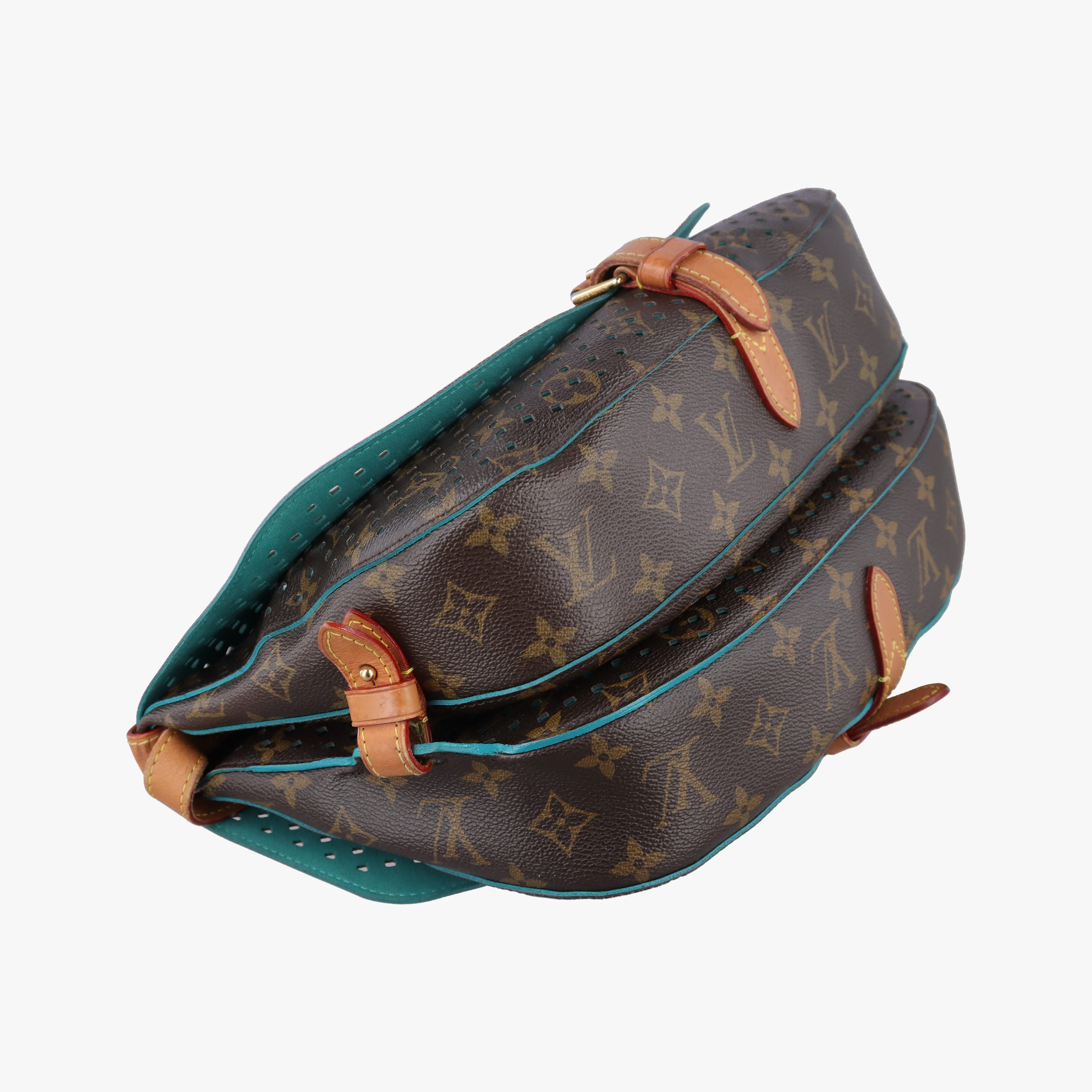 Flore Saumur 30 Brown×Turquoise Monogram Perfo M93998 TJ4111フローレ ソミュール30 モノグラム/ブラウン×テュルコワーズ モノグラム ペルフォ M93998 TJ4111