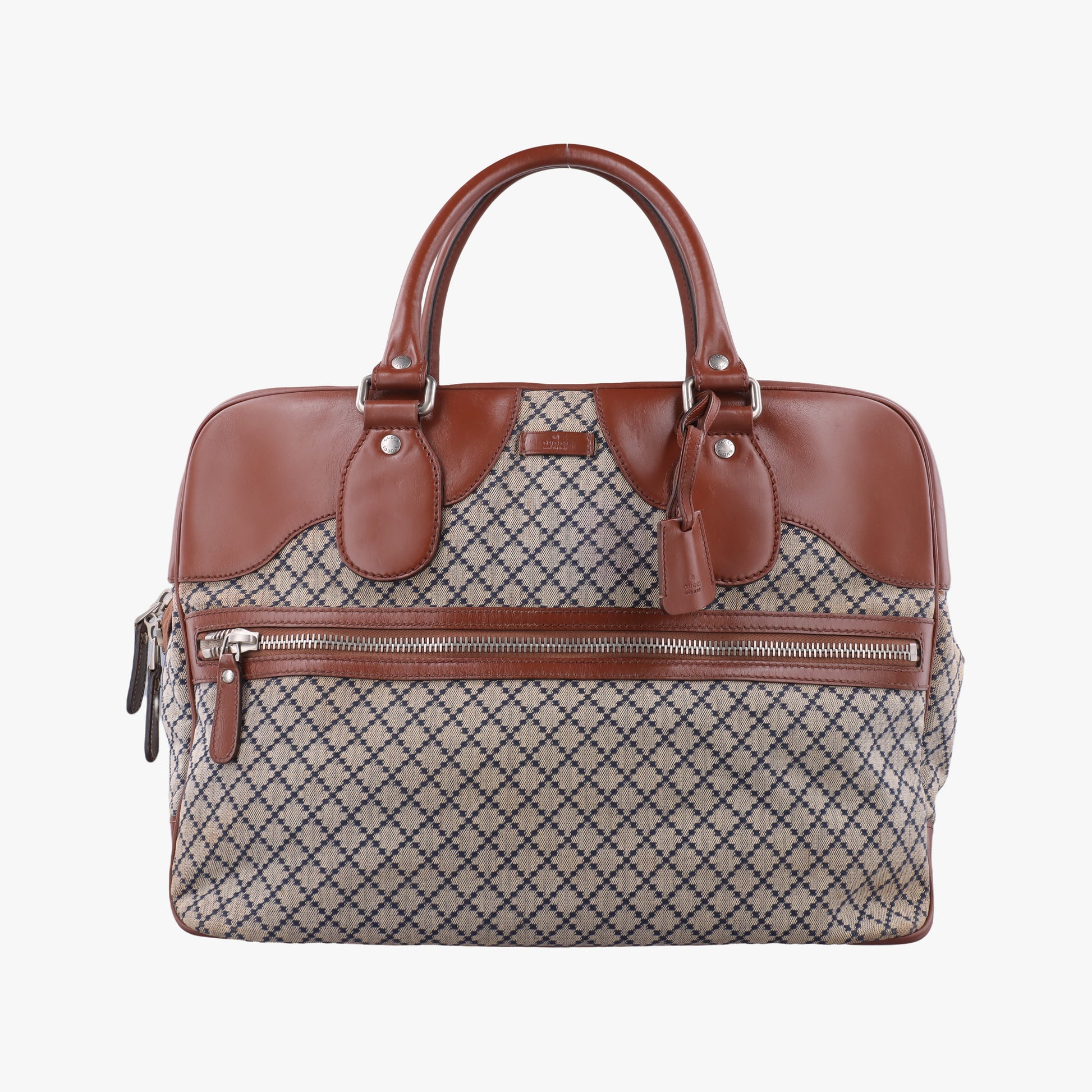 Diamante Brown × Beige Canvas × Leather 231838 E5835162ディアマンテ ブラウン x ベージュ キャンバス x レザー 231838 E5835162