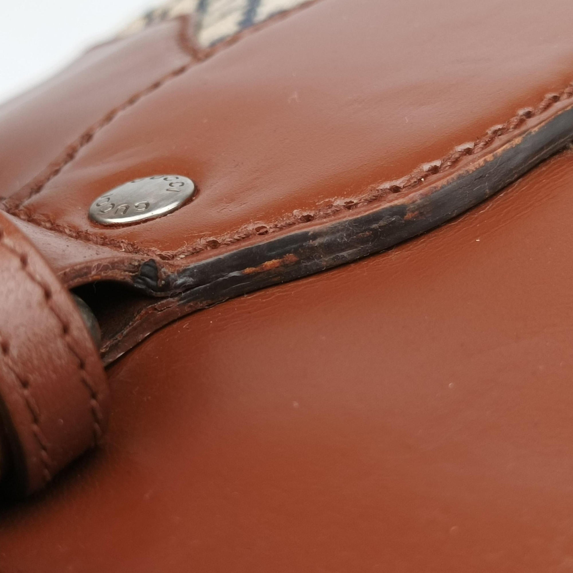 Diamante Brown × Beige Canvas × Leather 231838 E5835162ディアマンテ ブラウン x ベージュ キャンバス x レザー 231838 E5835162
