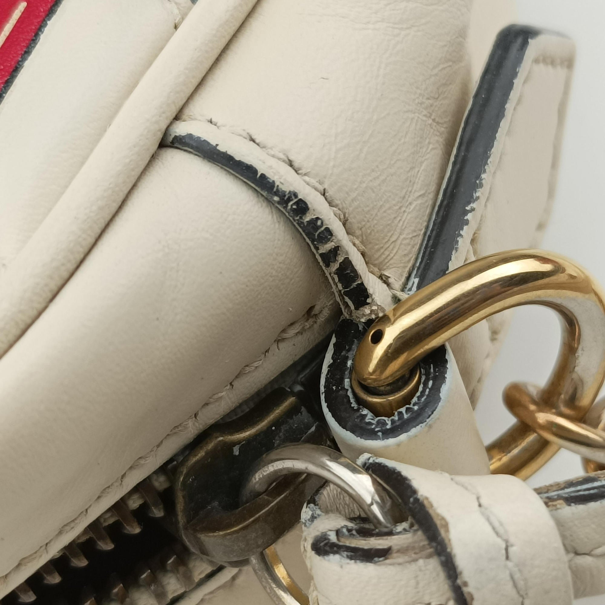 GG Marmont White × MultiColor Leather 448065 A022012344GGマーモント ホワイト × マルチカラー レザー 448065 A022012344