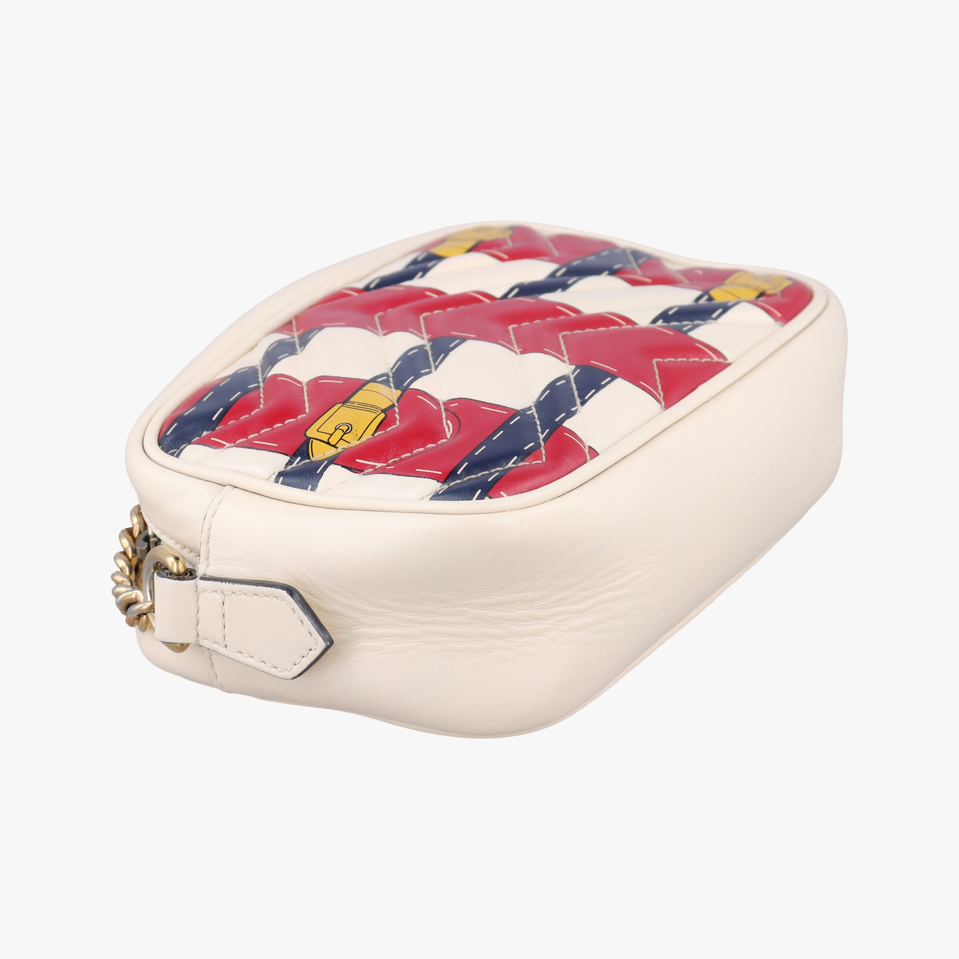 GG Marmont White × MultiColor Leather 448065 A022012344GGマーモント ホワイト × マルチカラー レザー 448065 A022012344