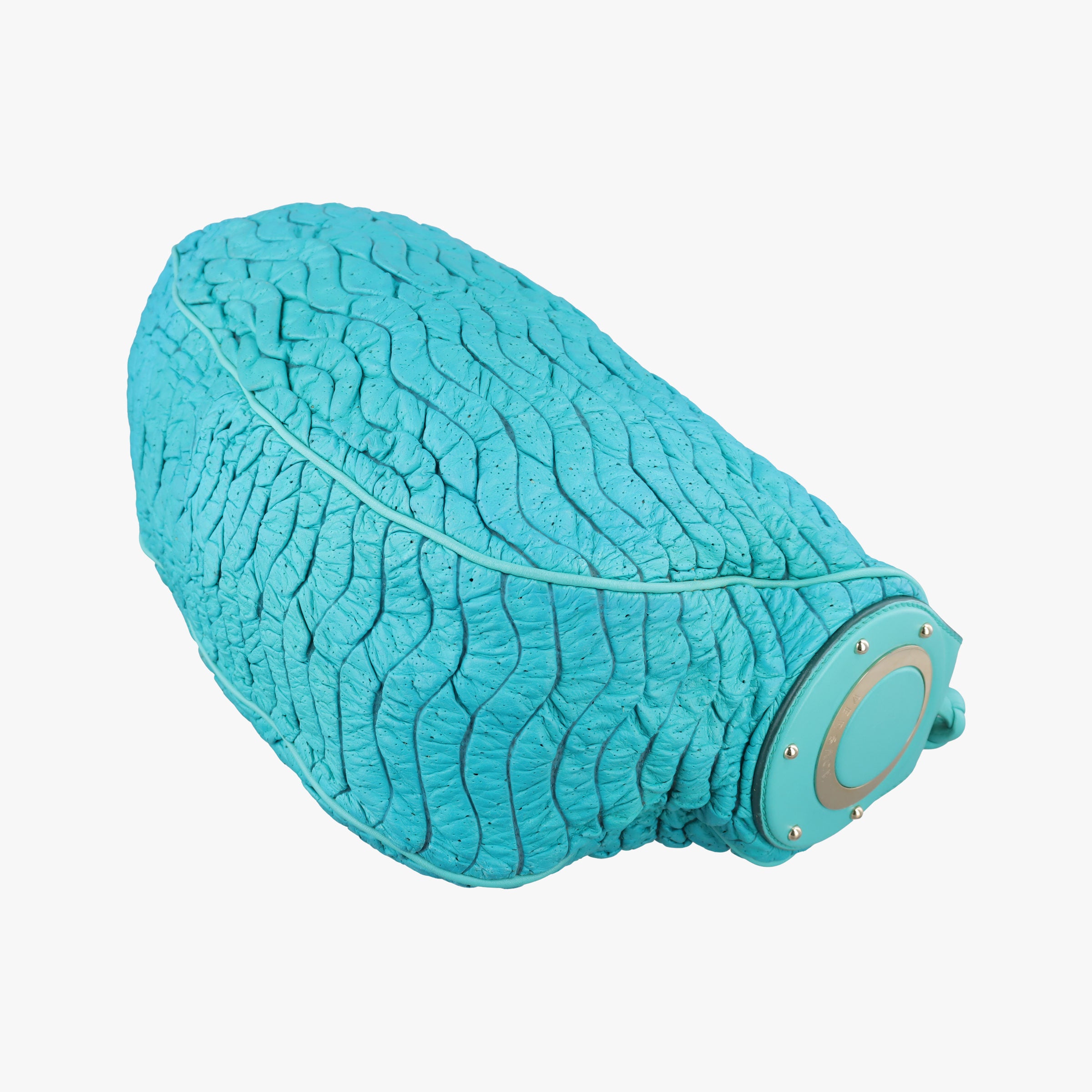 Wavy Ruched Hobo Blue Lambskin ウェーブ シャーリング ホーボー ブルー ラムレザー 