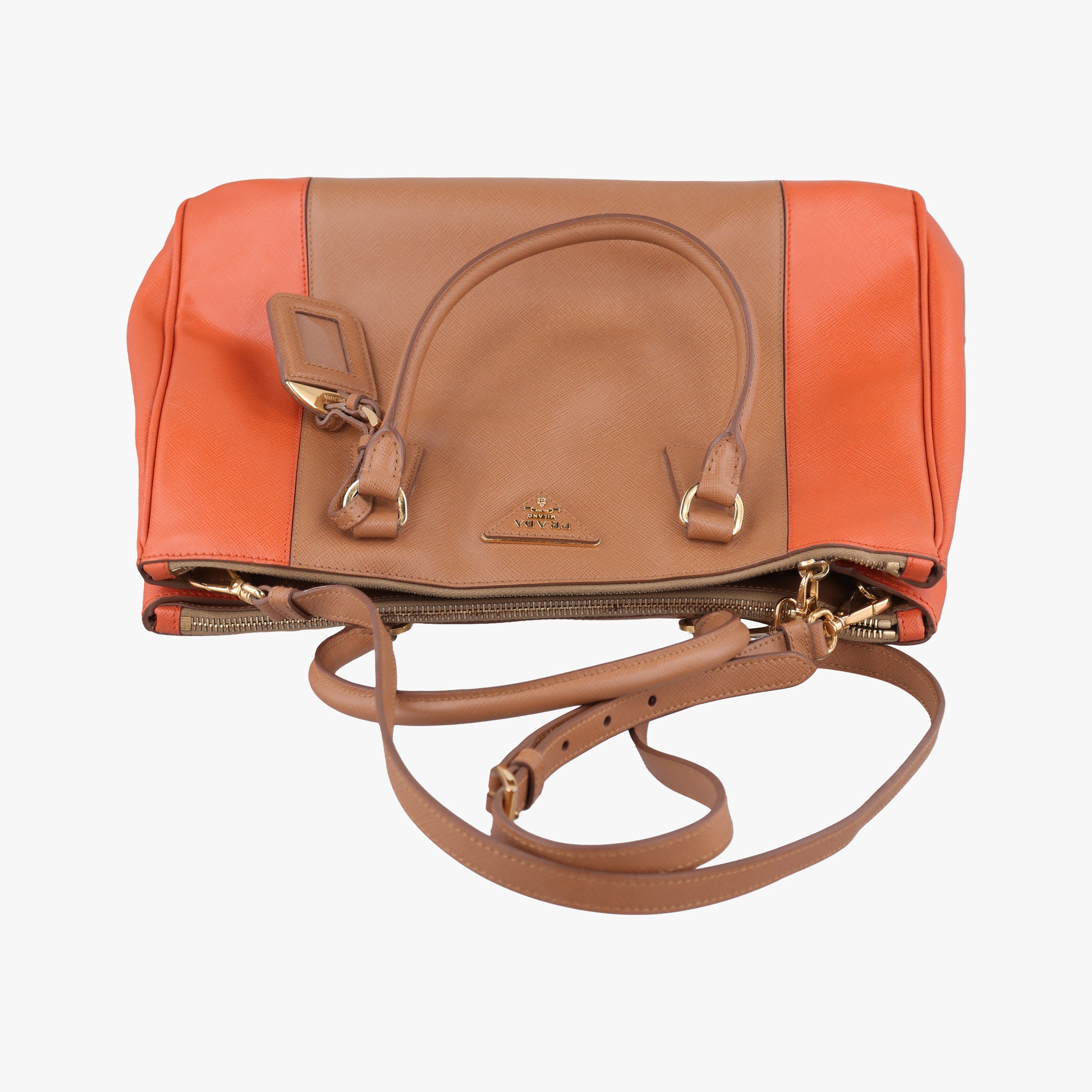 Galleria brown×orange SAFFIANO Leather B2274C 25ガレリア ブラウン×オレンジ サフィアーノレザー B2274C 25