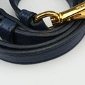 gathered bag Blue Nylon x leather 117ギャザーバッグ ブルー ナイロン×レザー 117