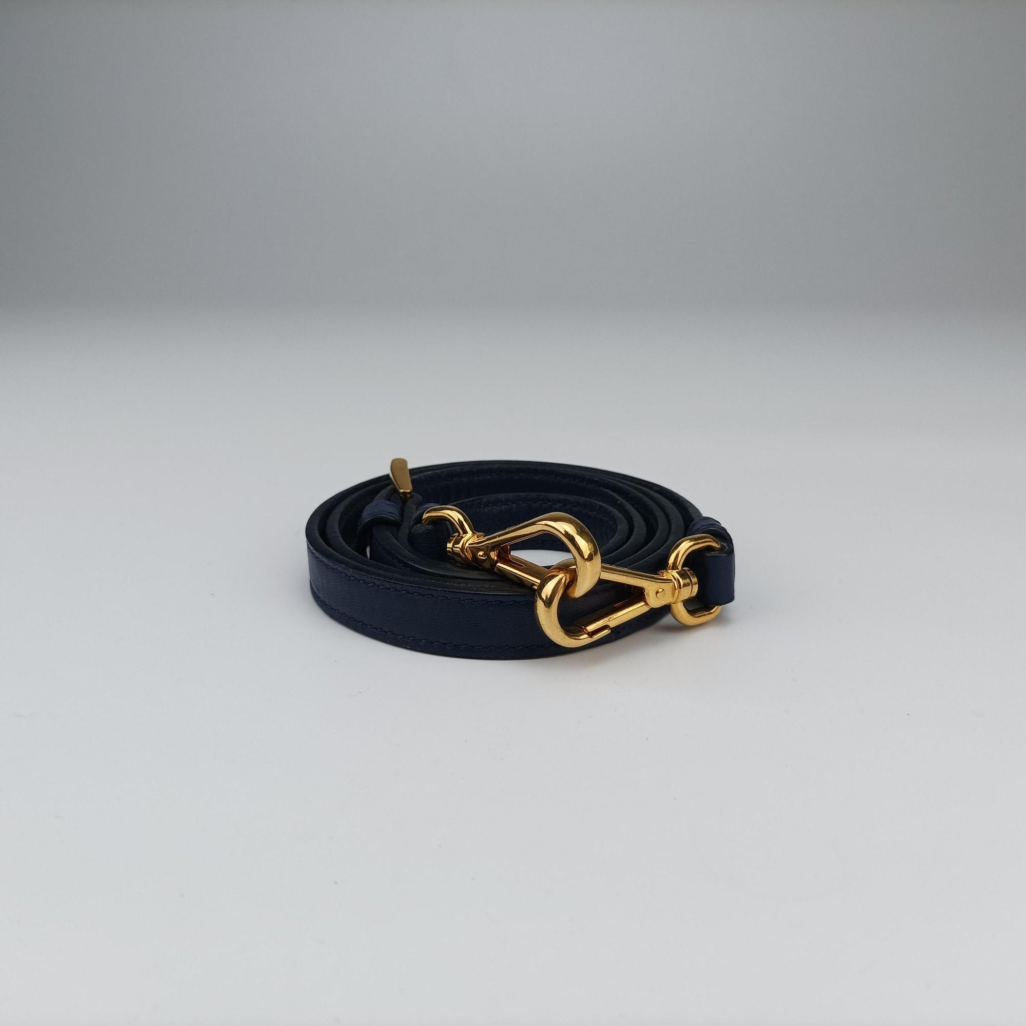 gathered bag Blue Nylon x leather 117ギャザーバッグ ブルー ナイロン×レザー 117