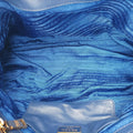 gathered bag Blue Nylon x leather 117ギャザーバッグ ブルー ナイロン×レザー 117