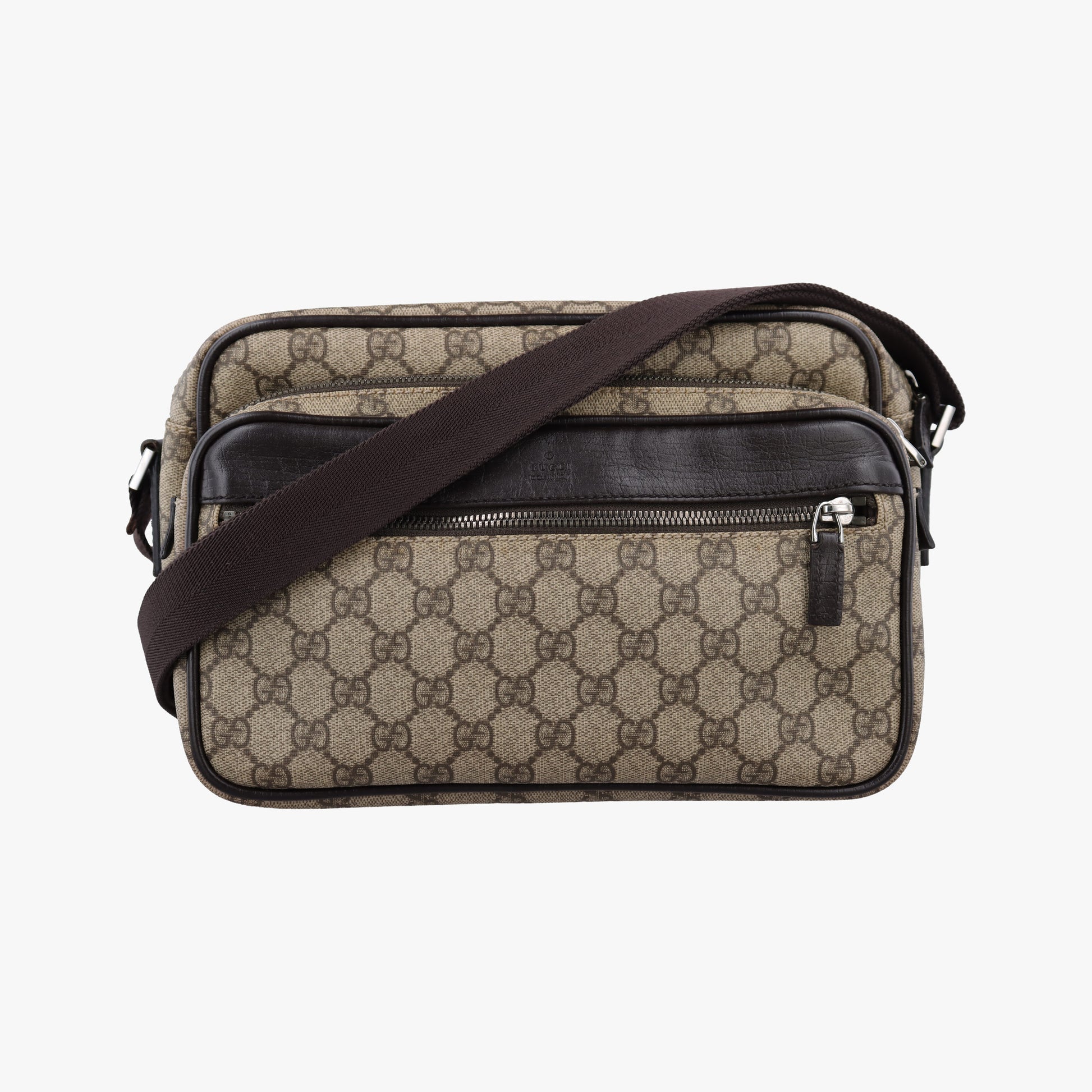 GG Plus Brownxbeige PVC coated canvasxLeather 114531 GGプラス ブラウンxベージュ PVCコーティングキャンバスxレザー 114531 