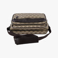 GG Plus Brownxbeige PVC coated canvasxLeather 114531 GGプラス ブラウンxベージュ PVCコーティングキャンバスxレザー 114531 