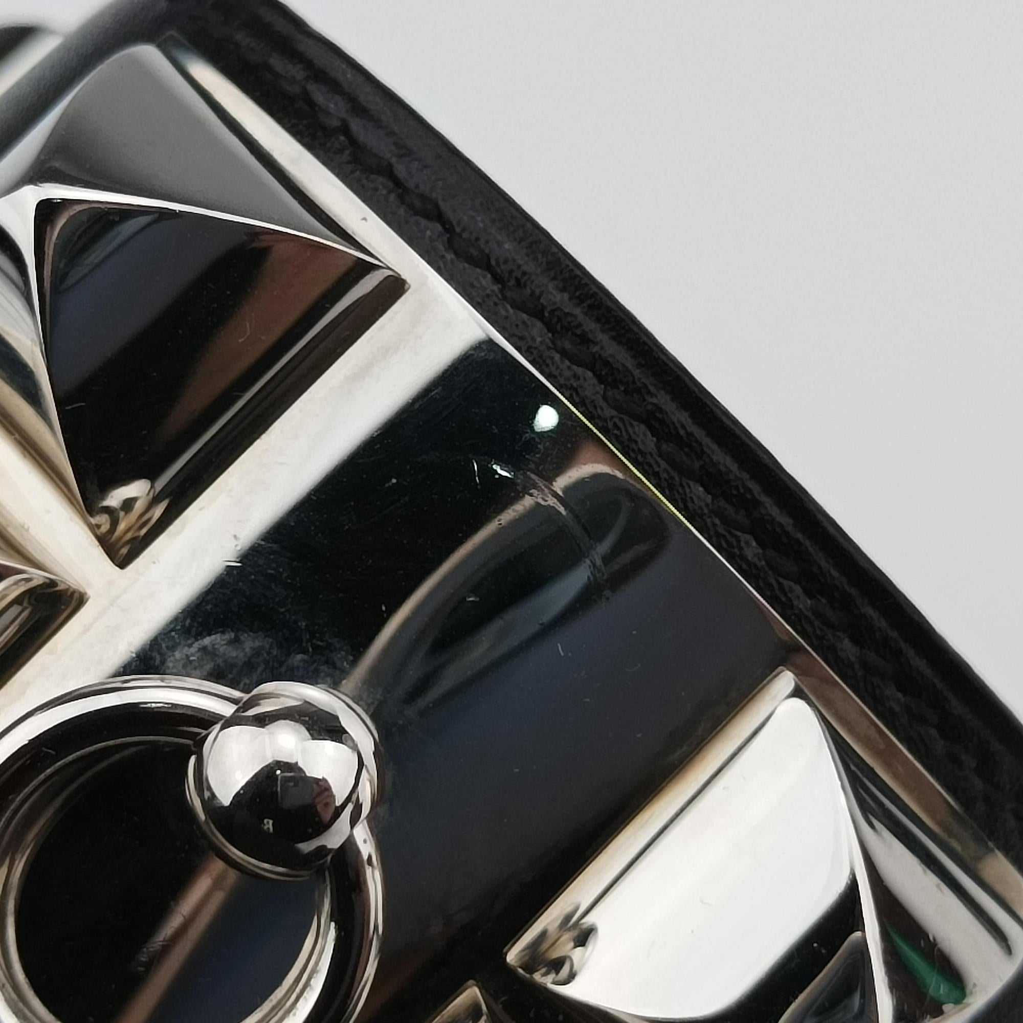 Collier de Chien Black×silver Leather×GP S □R S1コリエ ド シアン ブラック×シルバー レザー×GP S □R S1