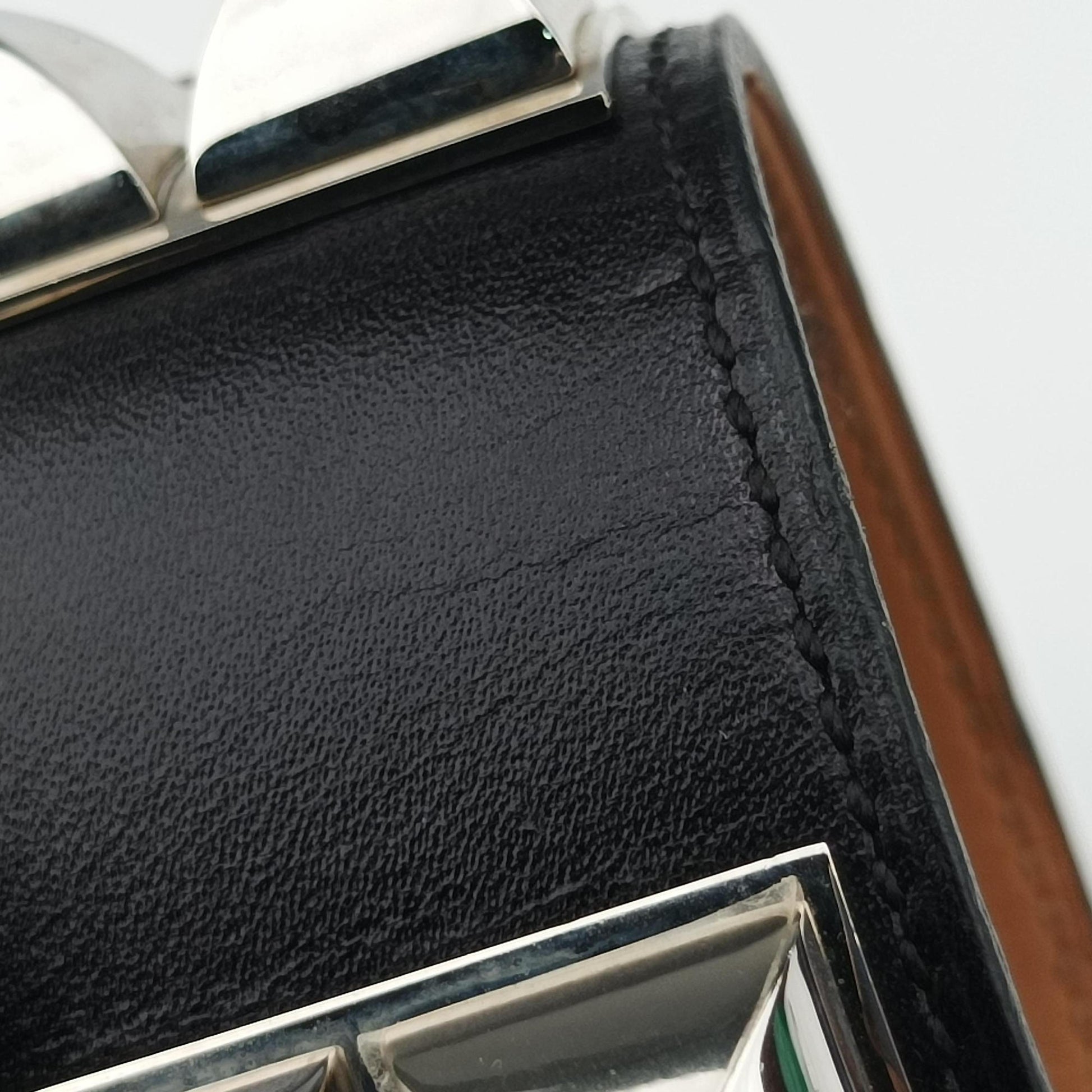 Collier de Chien Black×silver Leather×GP S □R S1コリエ ド シアン ブラック×シルバー レザー×GP S □R S1