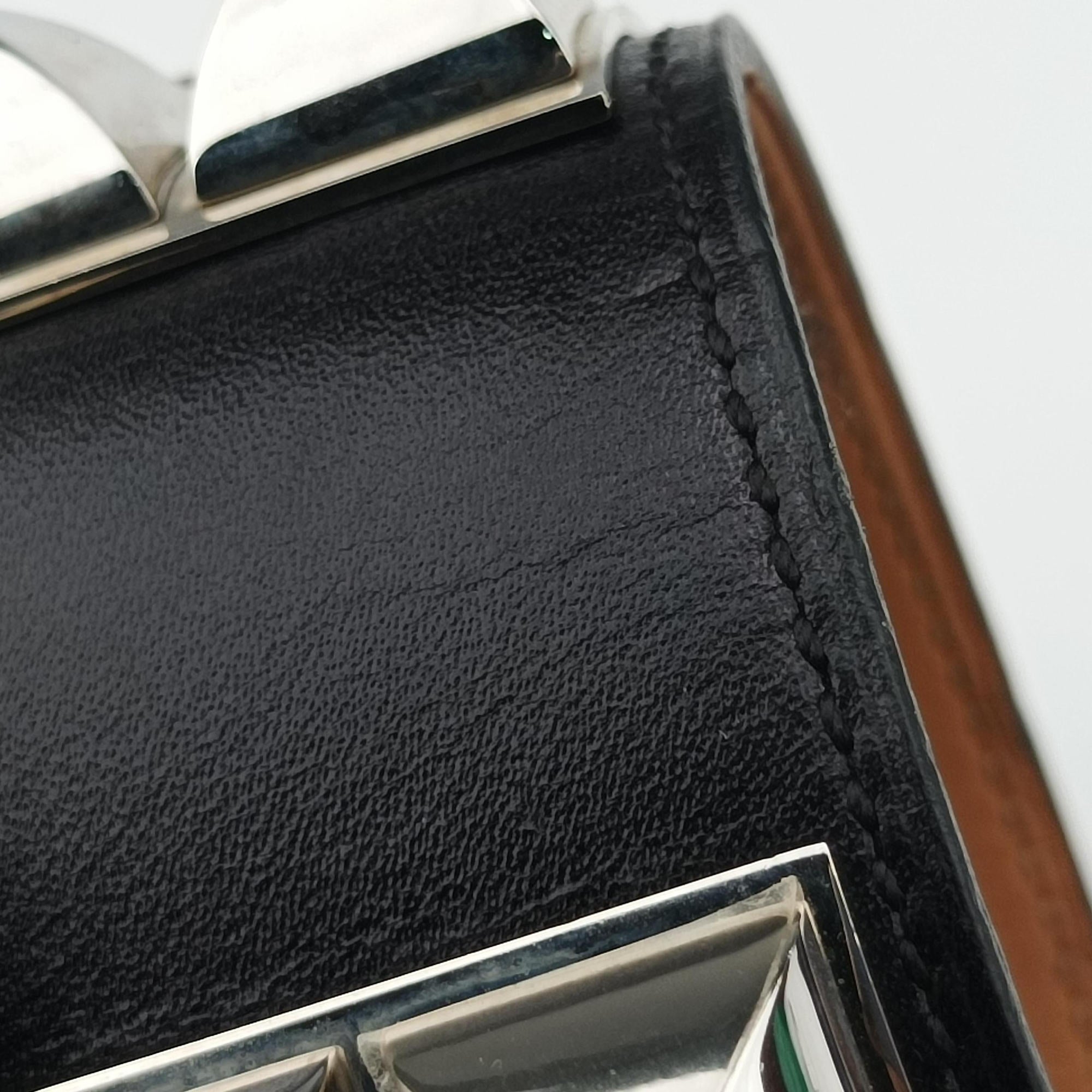 Collier de Chien Black×silver Leather×GP S □R S1コリエ ド シアン ブラック×シルバー レザー×GP S □R S1