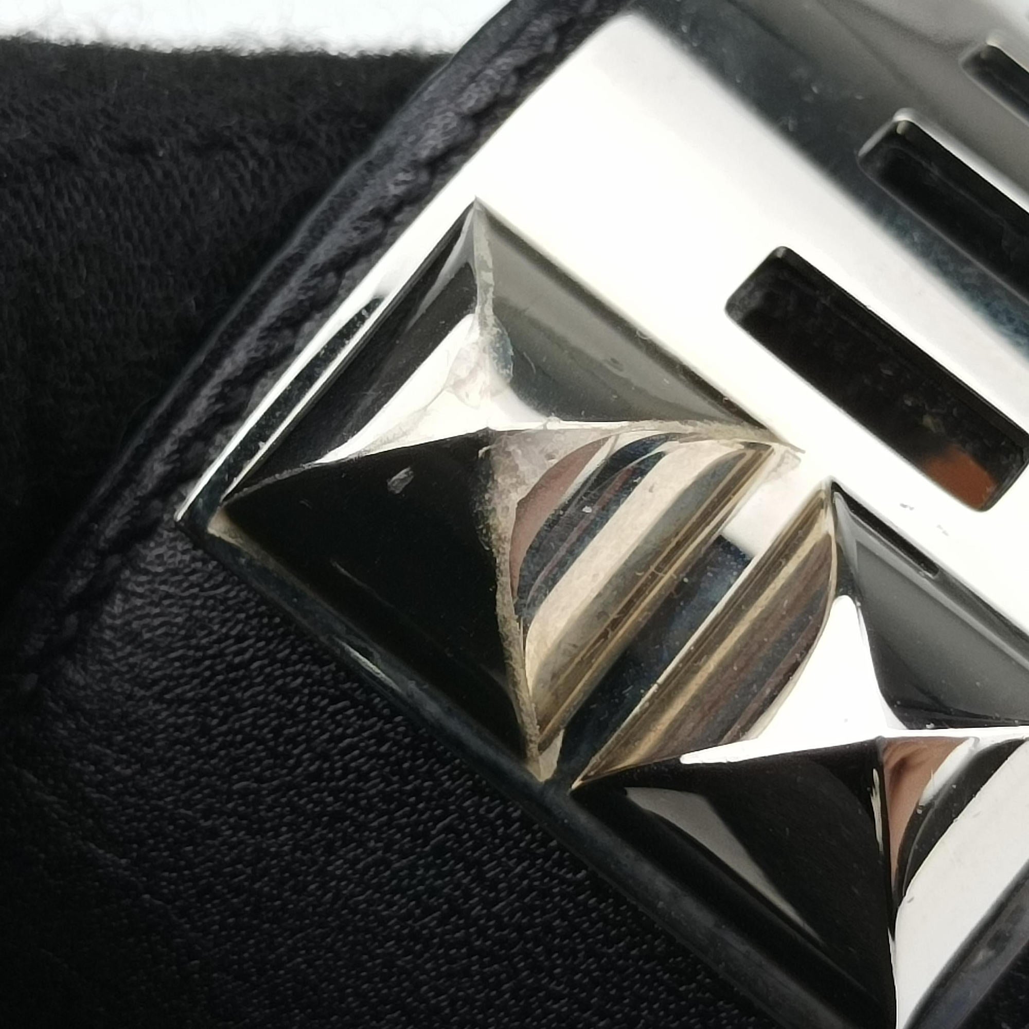 Collier de Chien Black×silver Leather×GP S □R S1コリエ ド シアン ブラック×シルバー レザー×GP S □R S1