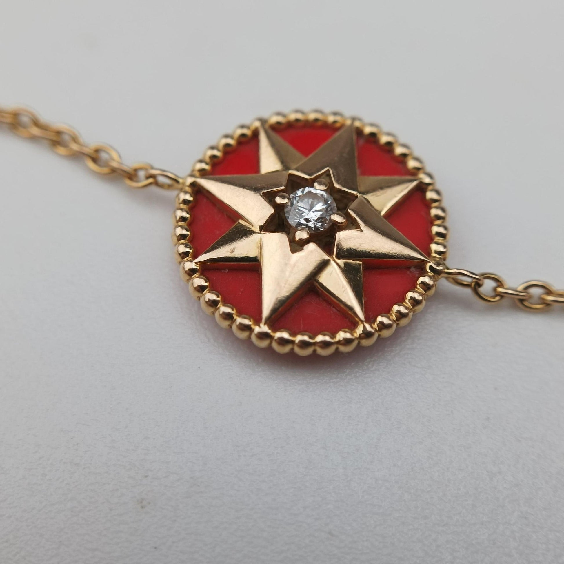 Rose des Vents medallion　 Red×rose golden AU750 125093ローズデヴァン メダリオン レッド×ローズゴールド AU750 125093