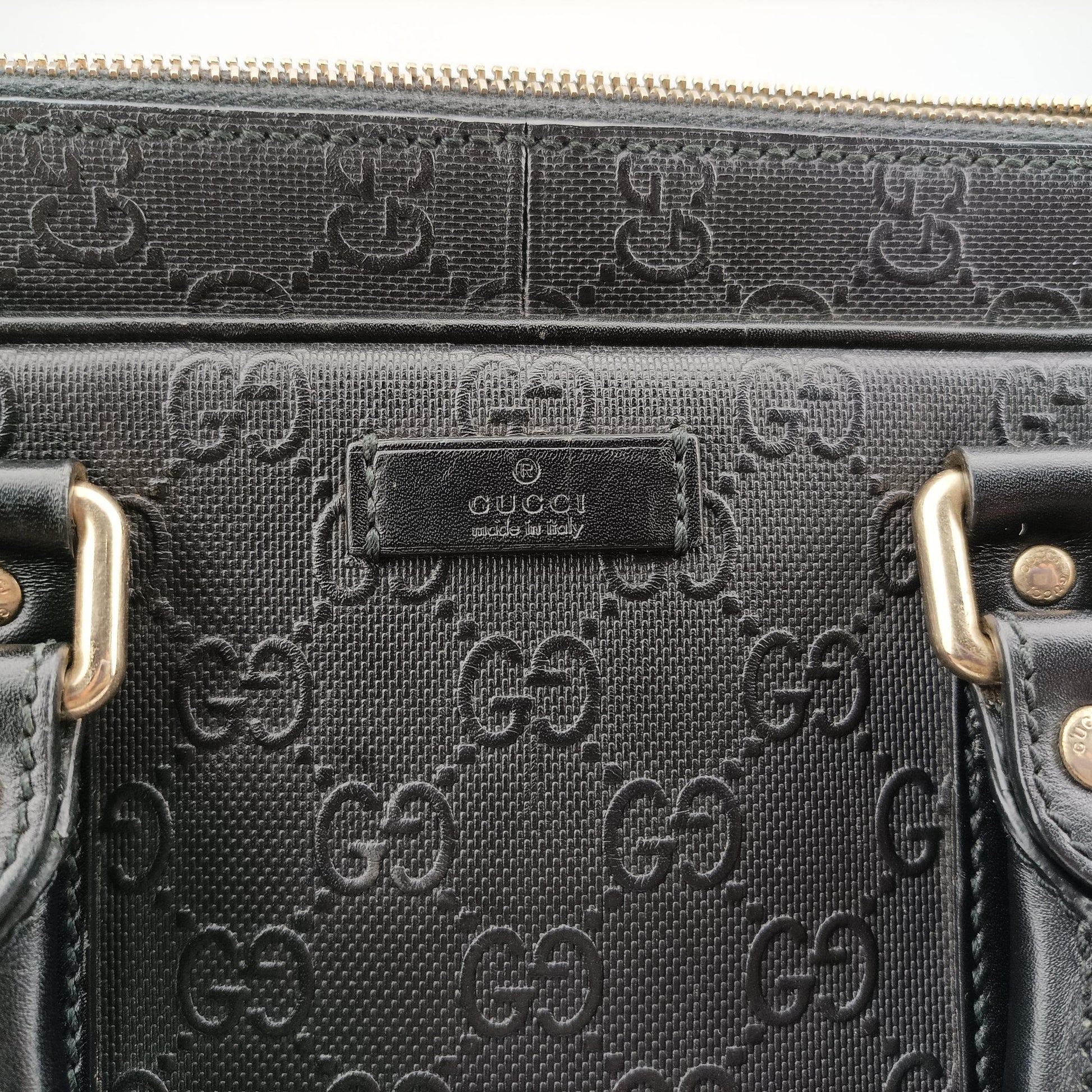 Guccissima Briefcase Black Leather 208463 F017516747グッチシマ ブリーフケース ブラック レザー 208463 F017516747